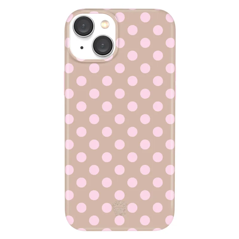 Brown Sugar Polka Dot iPhone Case made by Velvet Caviar