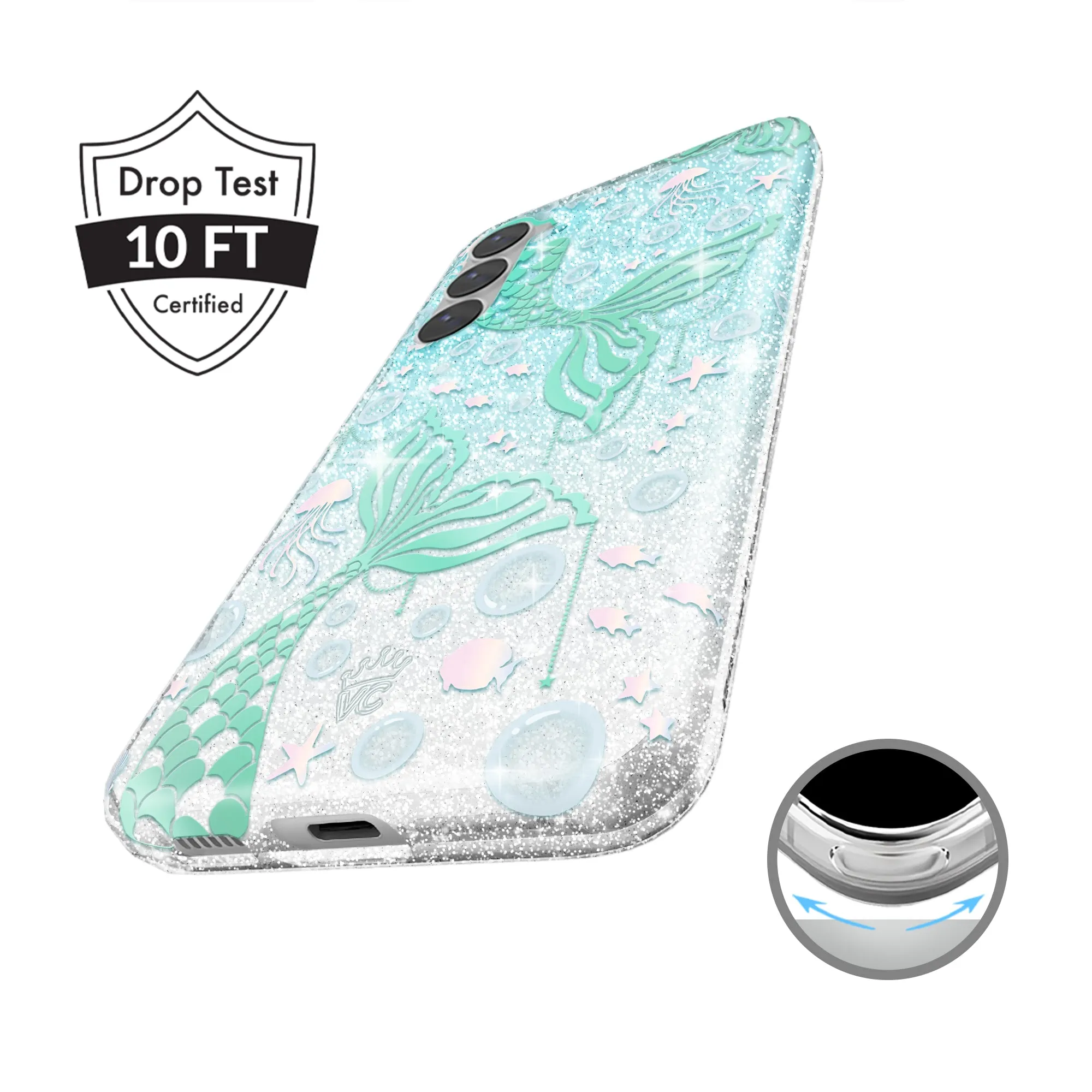 Mermaid Glitter Holo Samsung Case sold by Velvet Caviar product image thumbnail 2