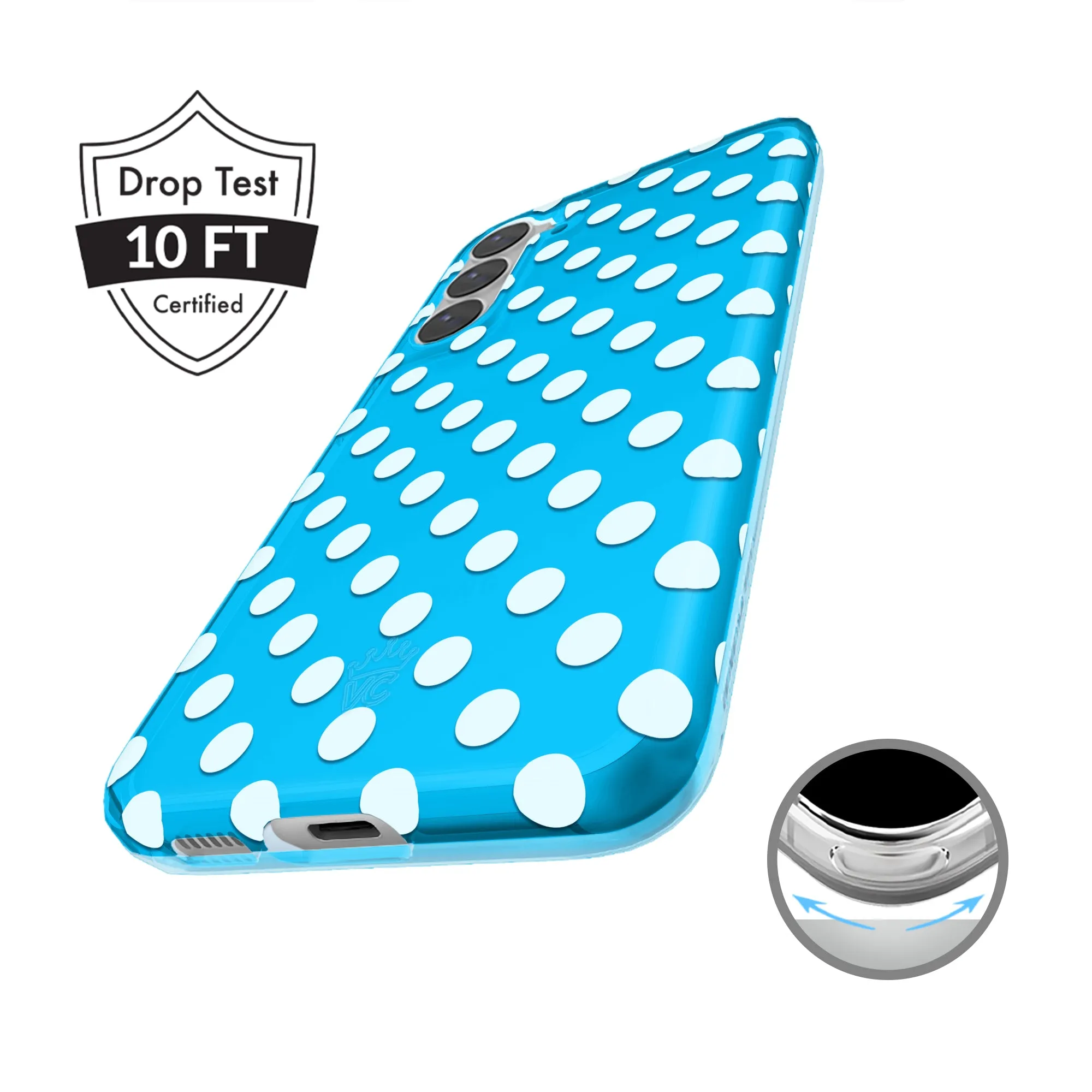 Aquamarine Polka Dot Samsung Case sold by Velvet Caviar product image thumbnail 2