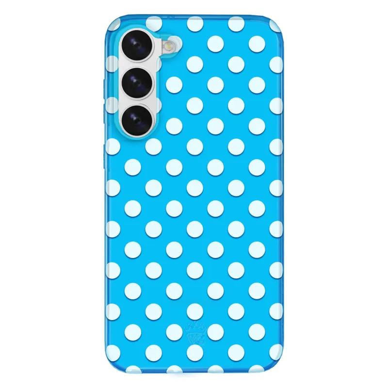 Aquamarine Polka Dot Samsung Case made by Velvet Caviar