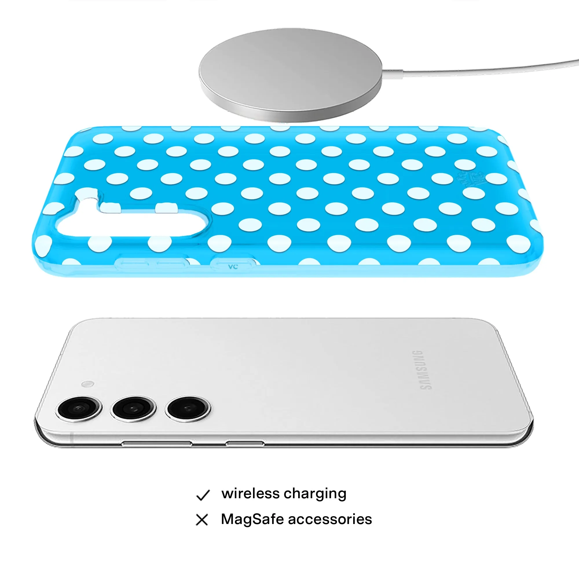 Aquamarine Polka Dot Samsung Case sold by Velvet Caviar product image thumbnail 4
