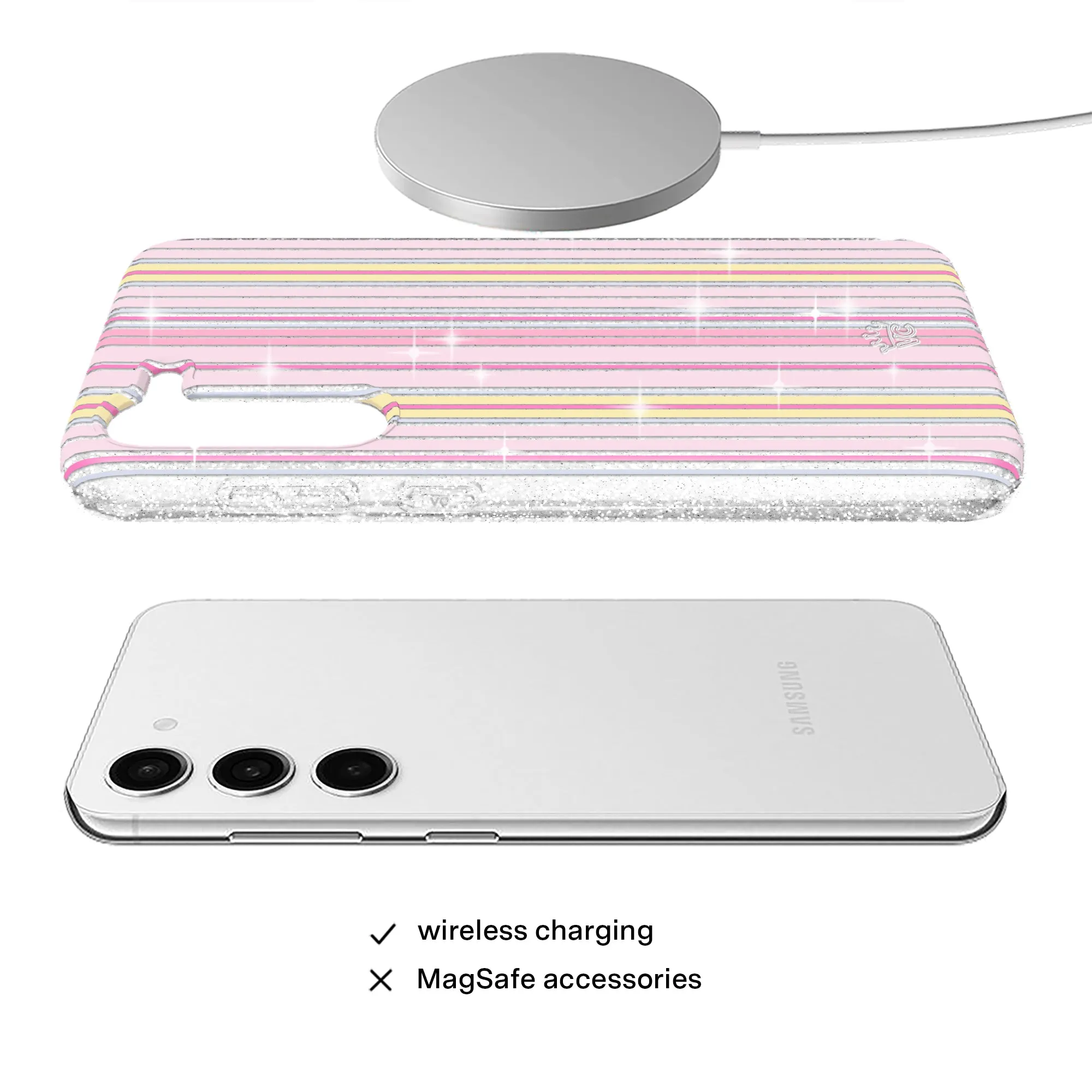 Sunkissed Stripes Glitter Samsung Case sold by Velvet Caviar product image thumbnail 4