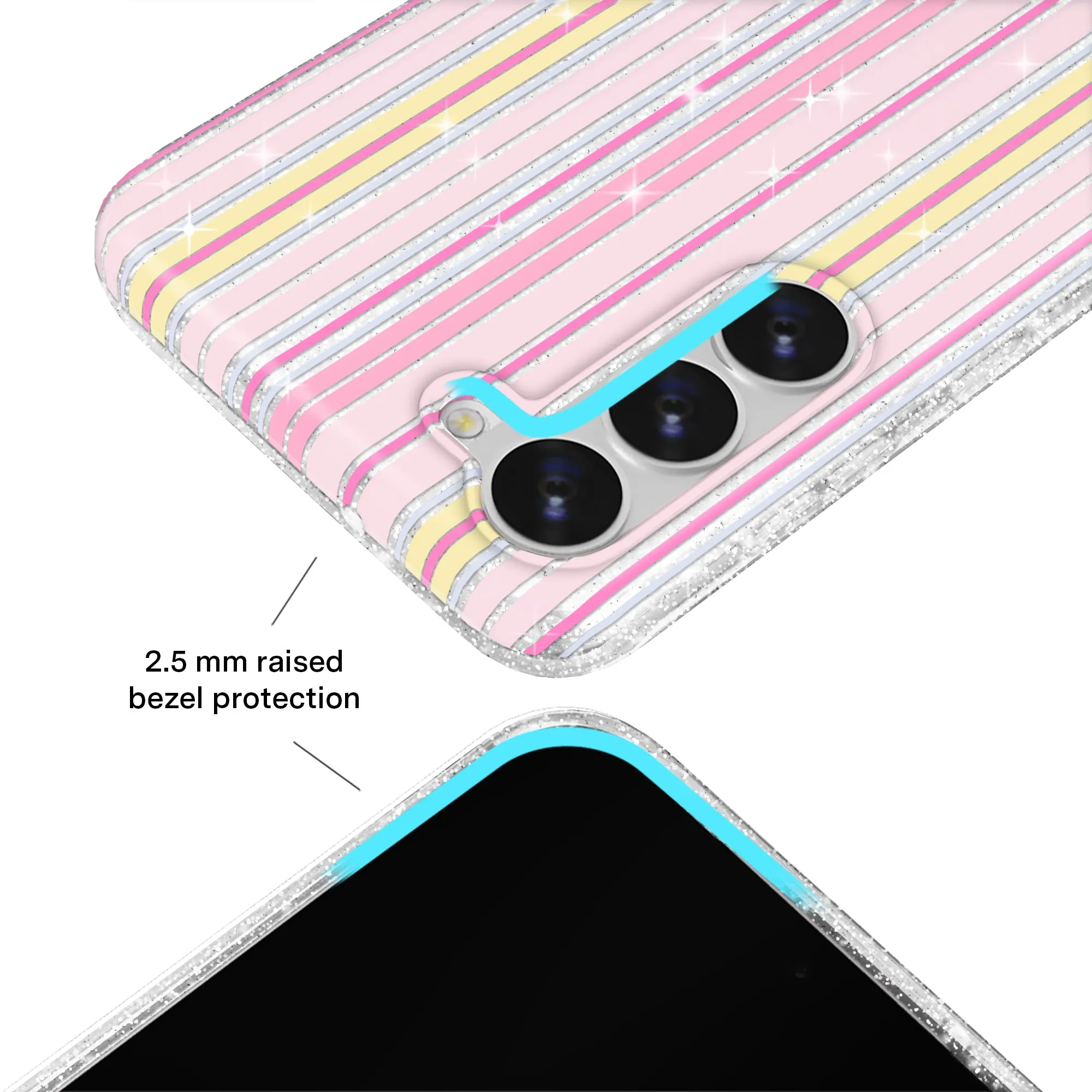 Sunkissed Stripes Glitter Samsung Case sold by Velvet Caviar product image thumbnail 3