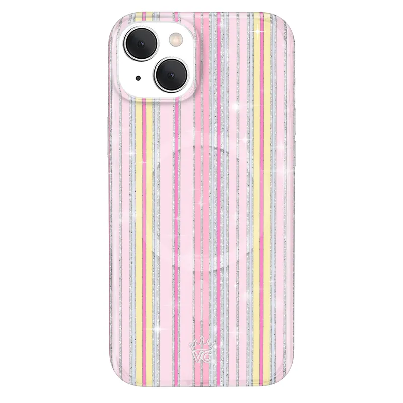 Sunkissed Stripes Glitter iPhone Case made by Velvet Caviar