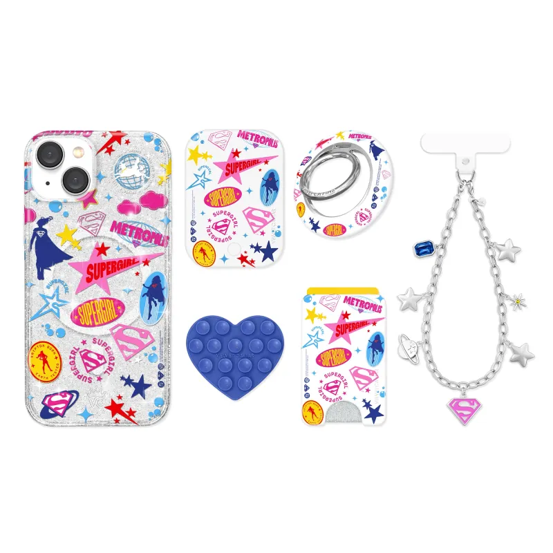 Supergirl Krypto Glitter iPhone Bundle Set made by Velvet Caviar