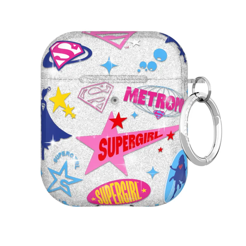 Supergirl Krypto Glitter AirPod Case made by Velvet Caviar