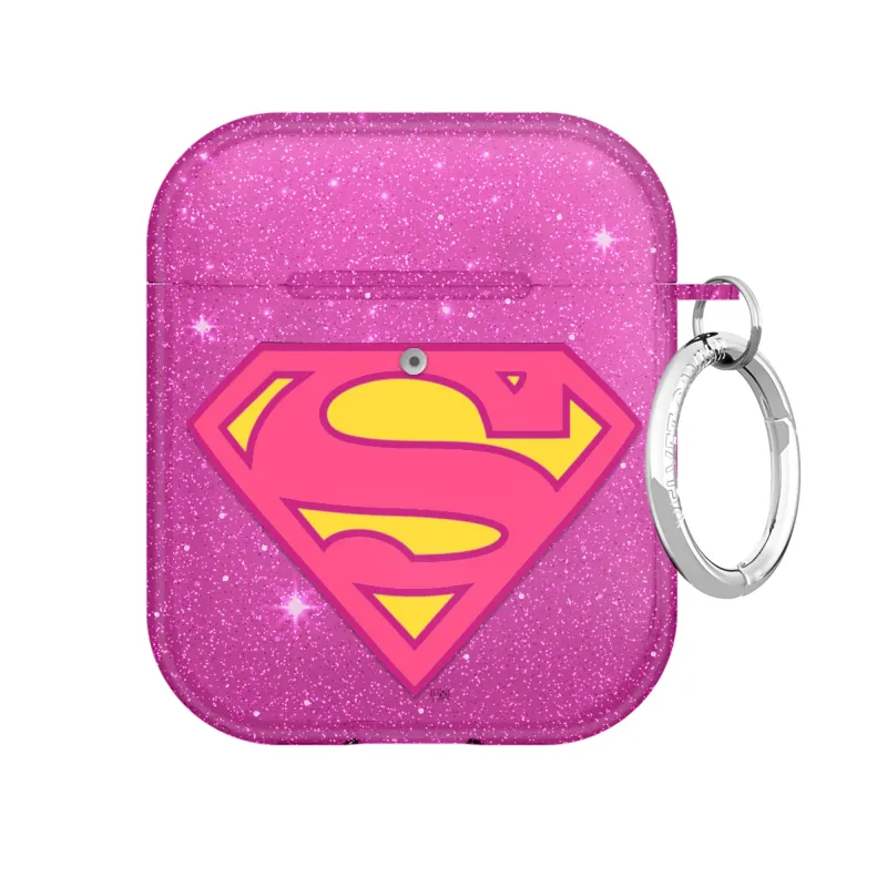 Supergirl Stardust Glitter AirPod Case made by Velvet Caviar