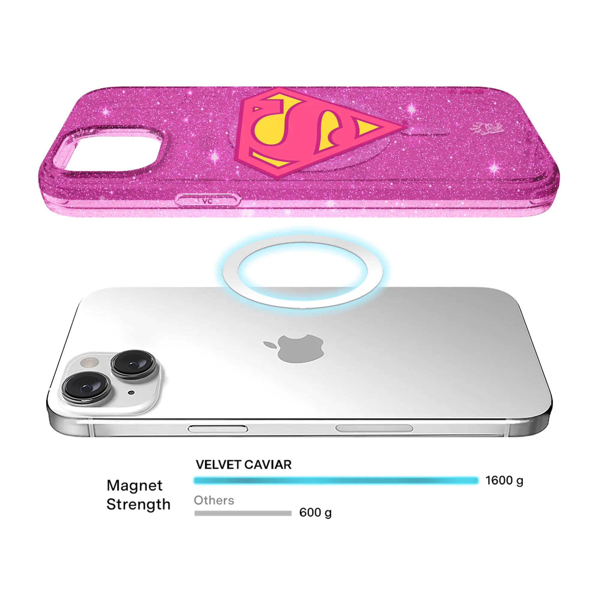 Supergirl Stardust Glitter iPhone Case sold by Velvet Caviar product image thumbnail 4