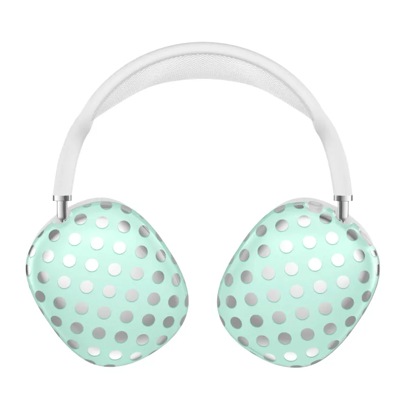 Mint Chrome Polka Dot AirPod Max Case made by Velvet Caviar