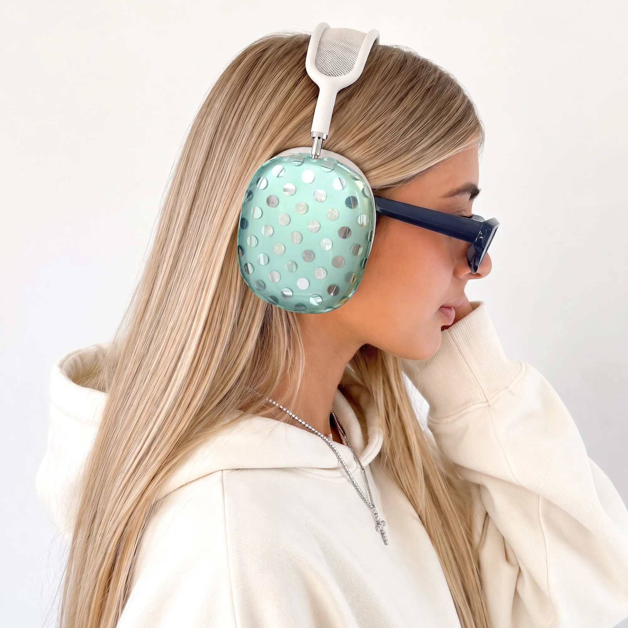 Mint Chrome Polka Dot AirPod Max Case sold by Velvet Caviar product image thumbnail 2