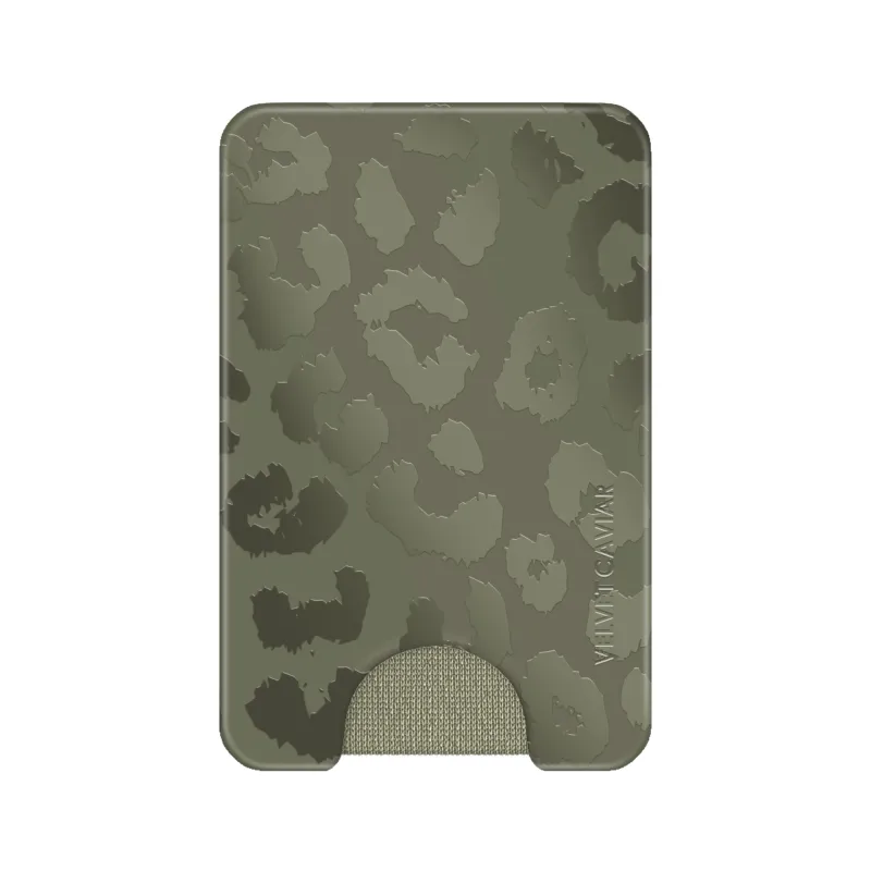 Olive Leopard MagSafe Wallet made by Velvet Caviar
