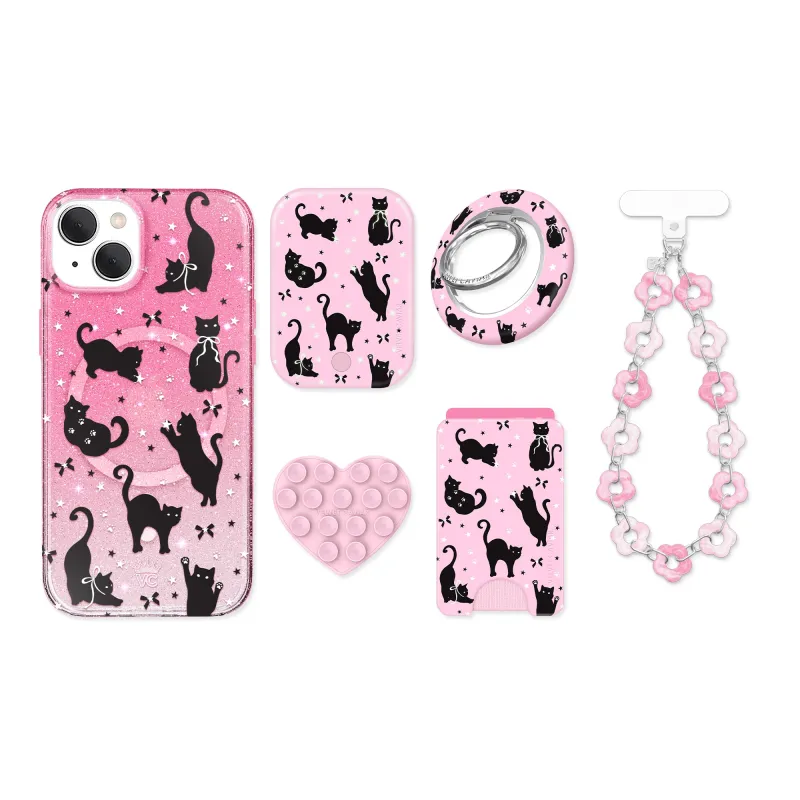 Lucky Kittens Glitter iPhone Bundle Set made by Velvet Caviar