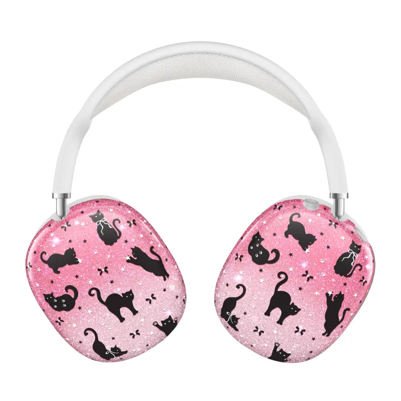 Lucky Kittens Glitter AirPod Max Case made by Velvet Caviar
