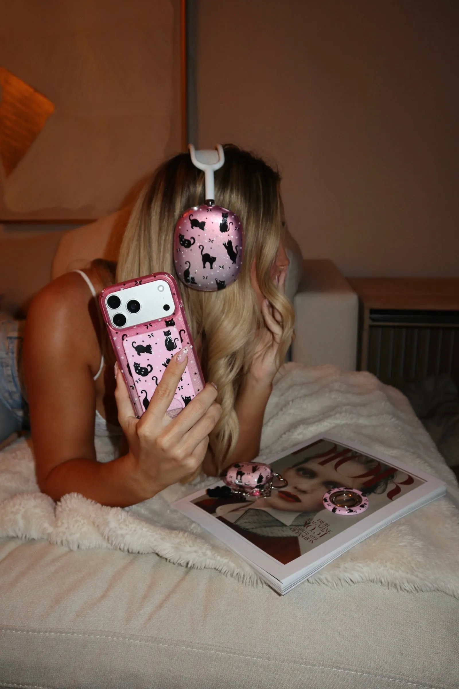 Lucky Kittens Glitter AirPod Max Case sold by Velvet Caviar product image thumbnail 2