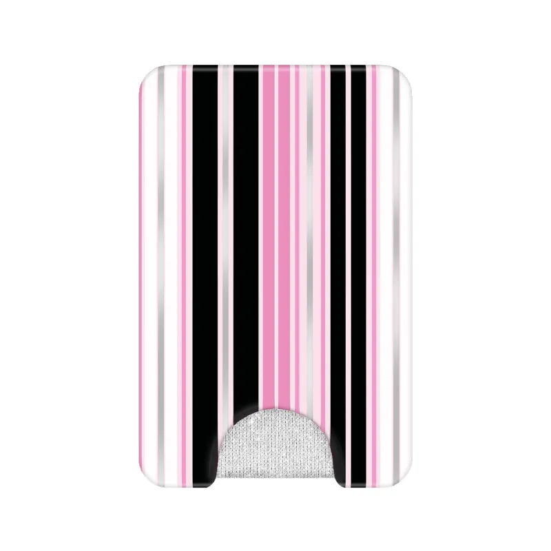 Pretty Punk Stripes Glitter MagSafe Wallet made by Velvet Caviar