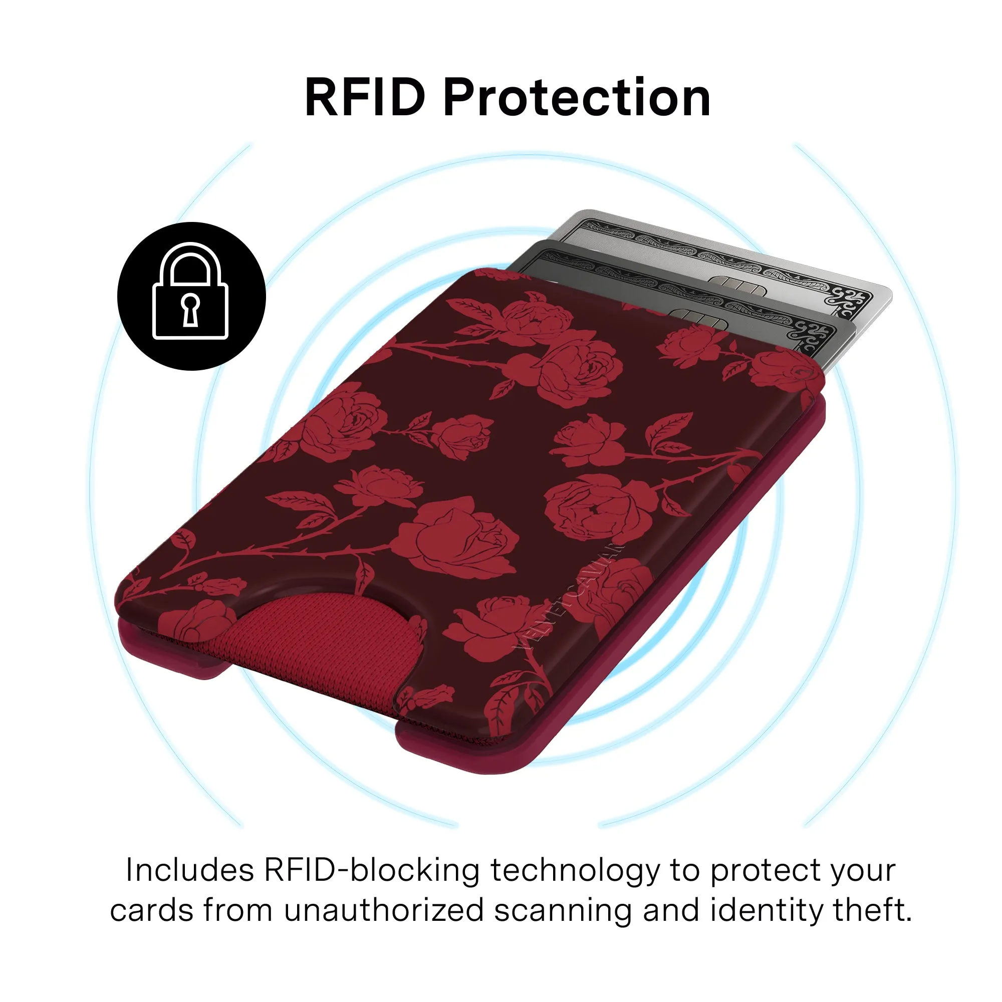 Dark Cherry Floral MagSafe Wallet sold by Velvet Caviar product image thumbnail 3