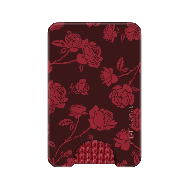 Dark Cherry Floral MagSafe Wallet made by Velvet Caviar