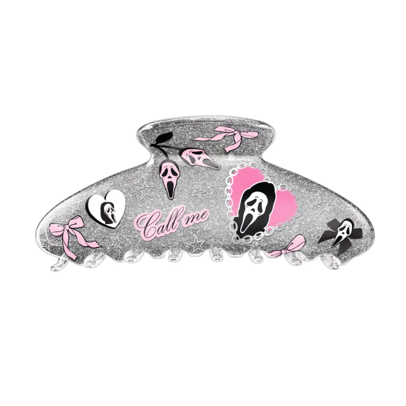 Ghost Face Glitter Large Hair Clip made by Velvet Caviar