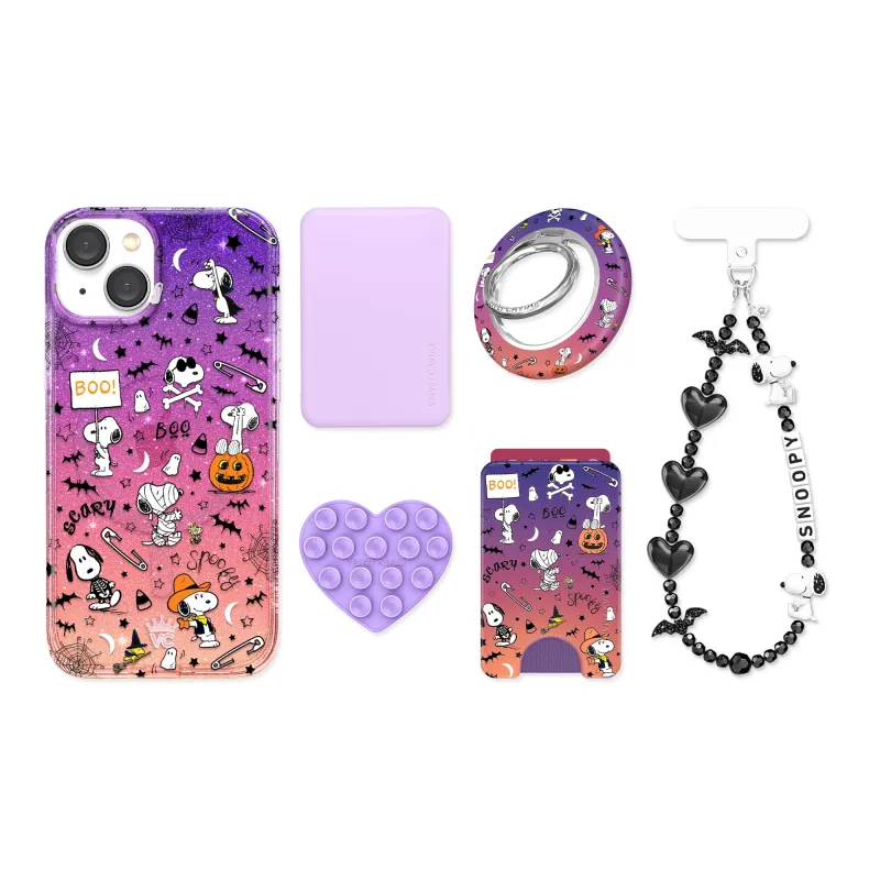 Snoopy Spooky Glitter iPhone Bundle Set made by Velvet Caviar