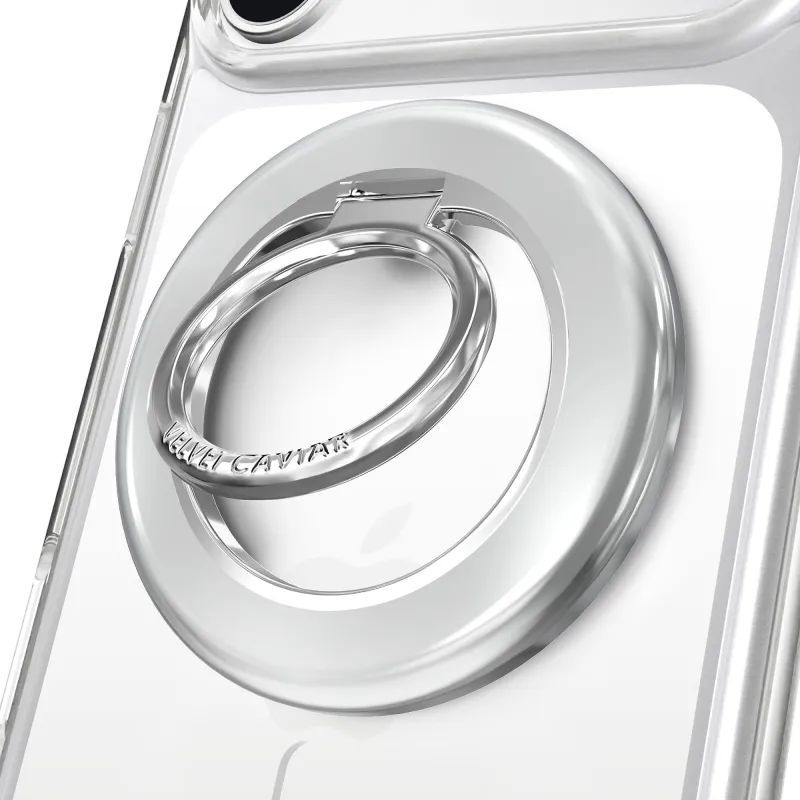 Silver Chrome MagSafe Grip Ring made by Velvet Caviar