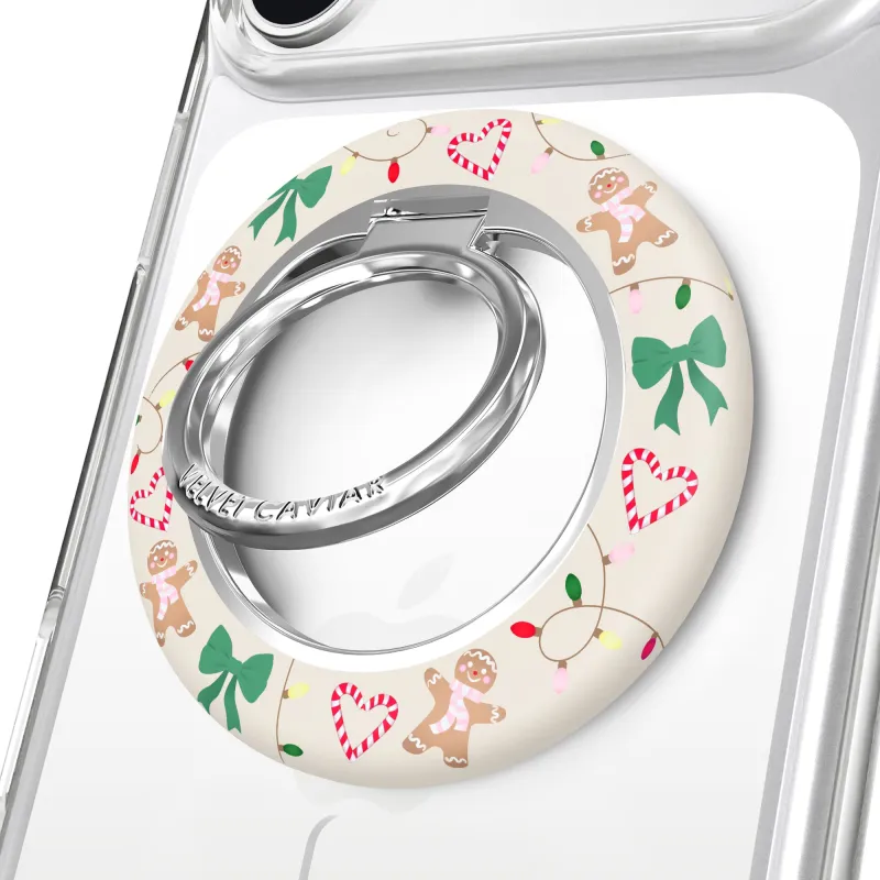 Gingerbread Kisses Glitter MagSafe Grip Ring made by Velvet Caviar