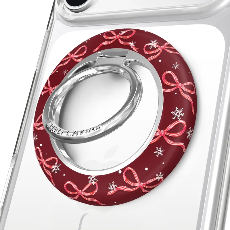 Candy Cane Bows MagSafe Grip Ring made by Velvet Caviar
