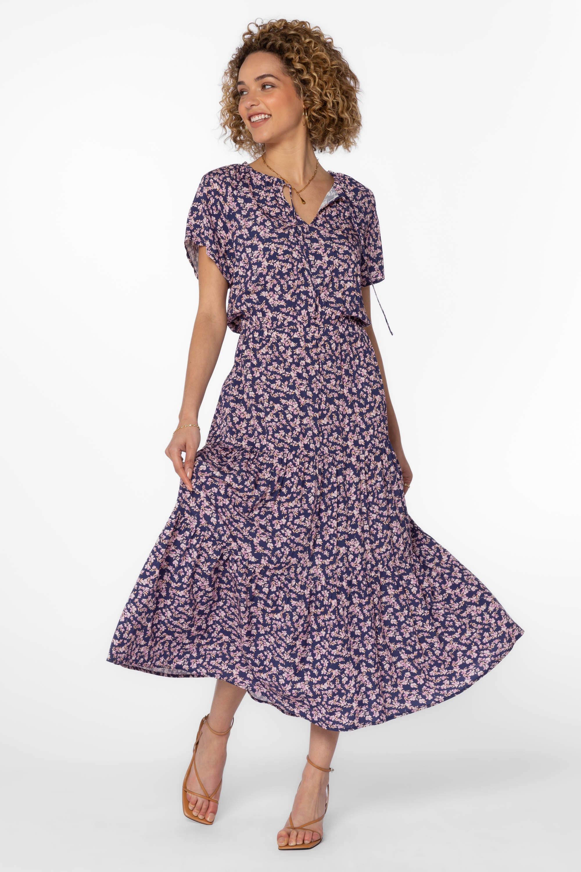 Athena Navy Pink Floral Dress sold by Velvet Heart