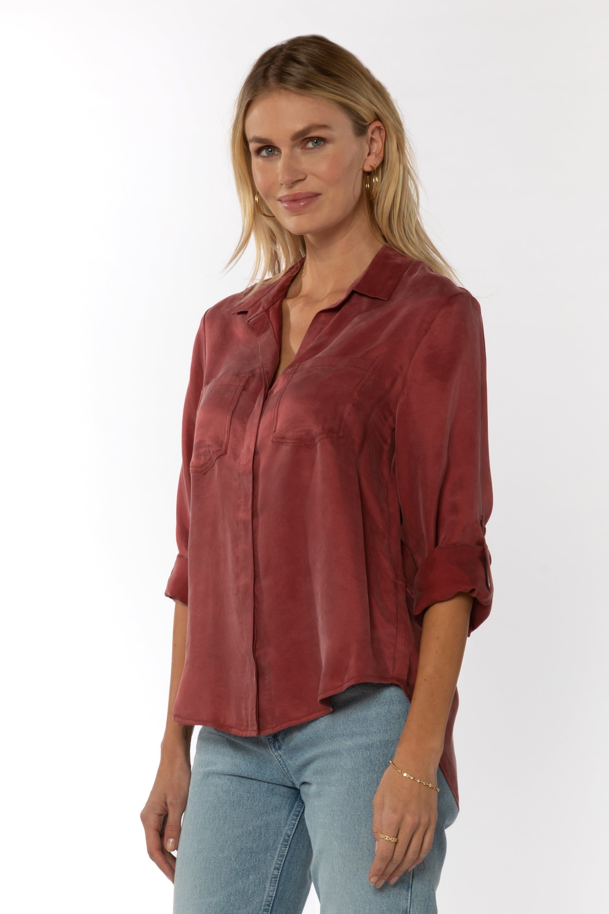 Riley Brick Button-Up Shirt sold by Velvet Heart product image thumbnail 4