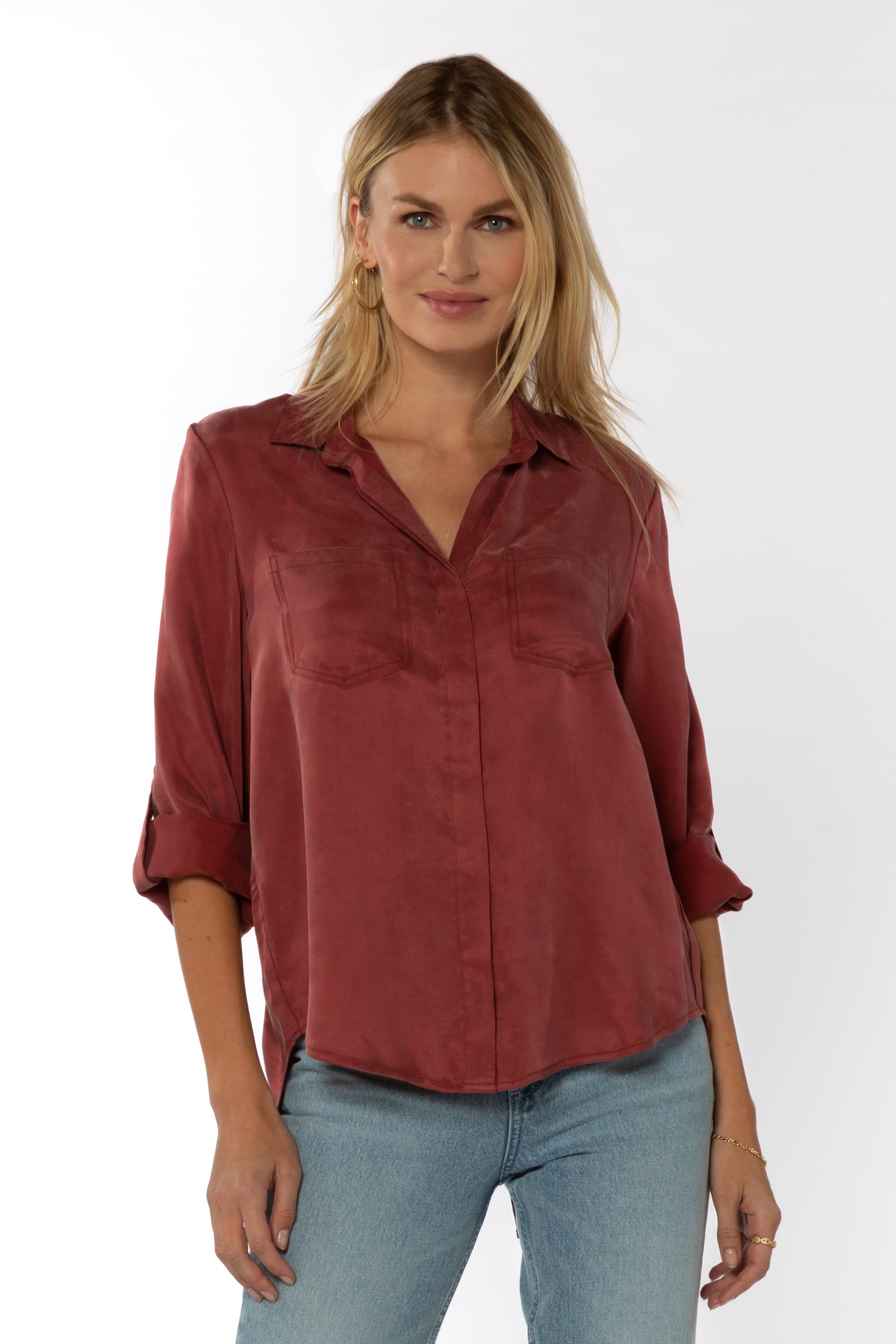 Riley Brick Button-Up Shirt sold by Velvet Heart product image thumbnail 3