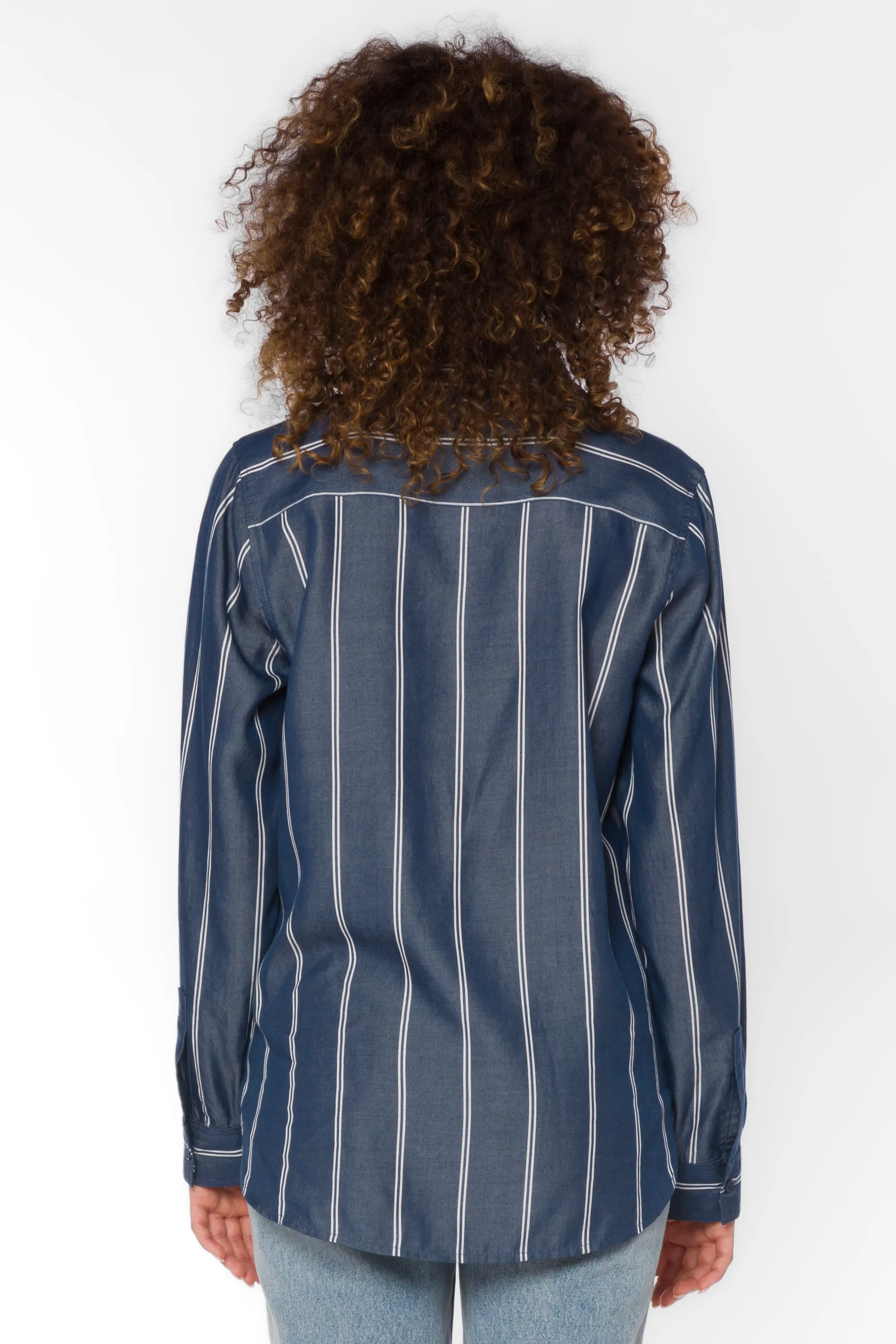 Talma Navy Stripe Shirt sold by Velvet Heart product image thumbnail 5