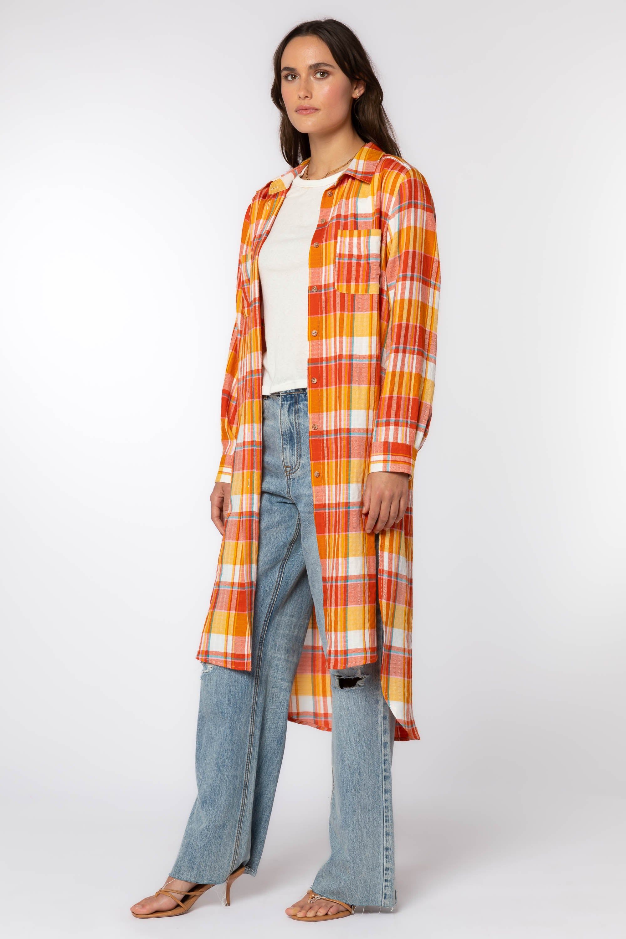 Emerson Orange Plaid Duster sold by Velvet Heart product image thumbnail 8