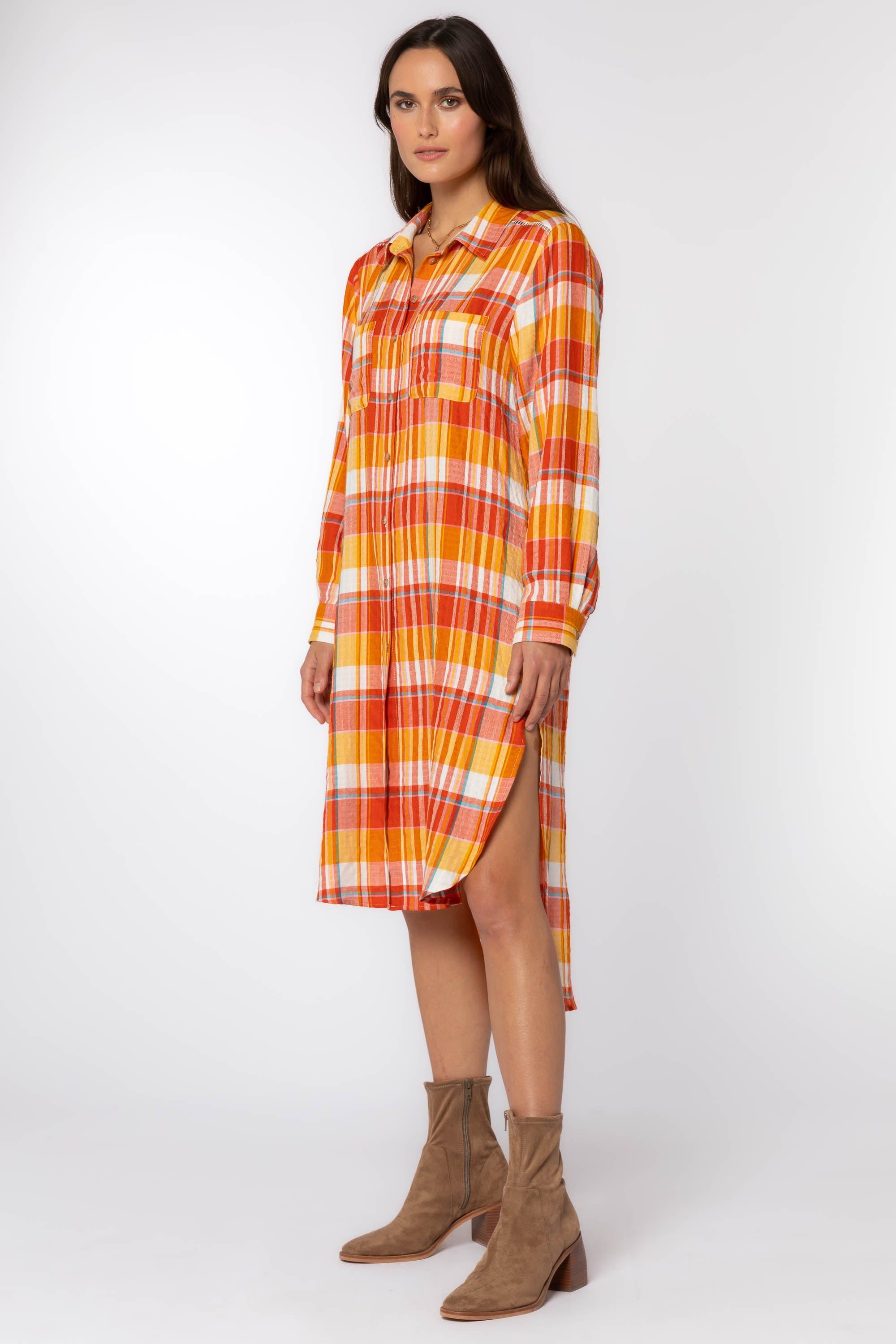 Emerson Orange Plaid Duster sold by Velvet Heart product image thumbnail 3