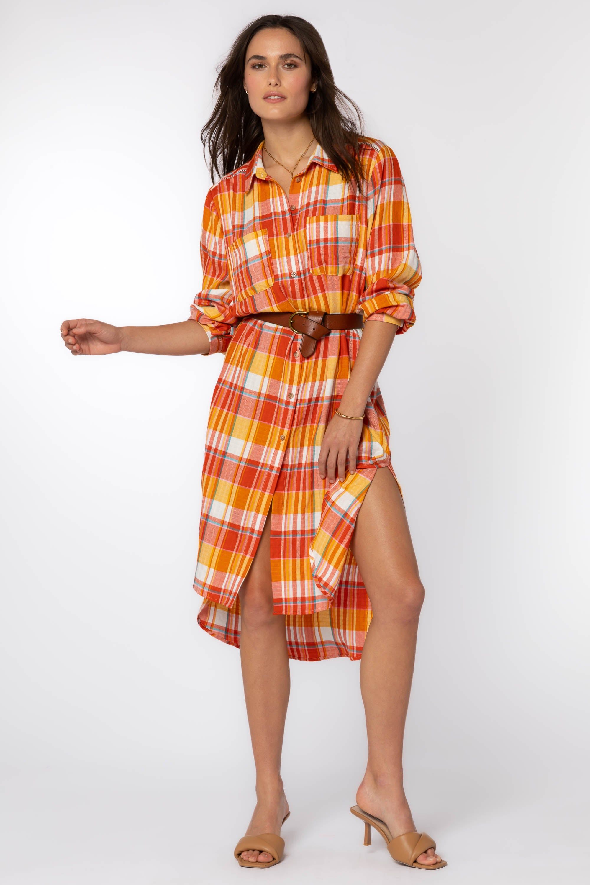 Emerson Orange Plaid Duster sold by Velvet Heart product image thumbnail 6