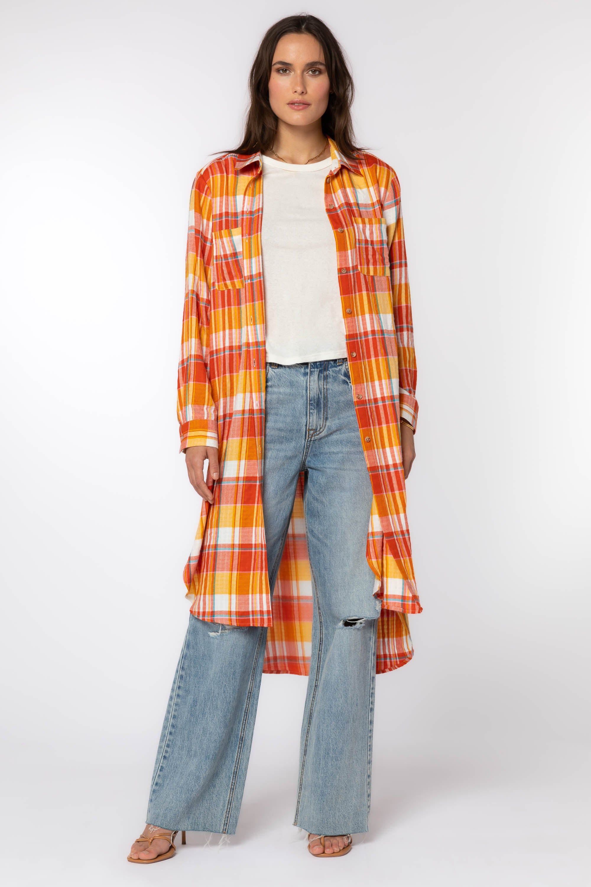 Emerson Orange Plaid Duster sold by Velvet Heart product image thumbnail 7