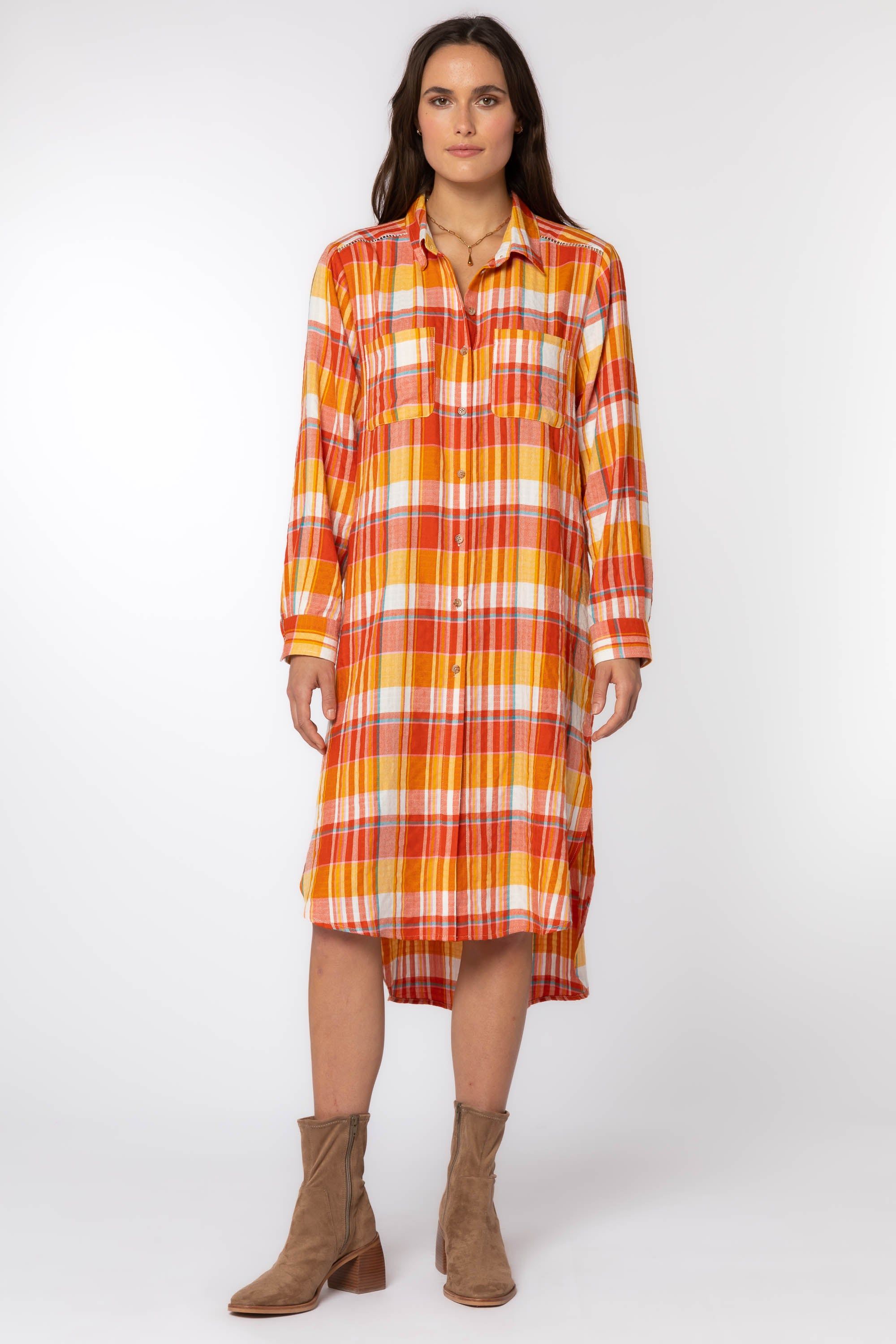 Emerson Orange Plaid Duster sold by Velvet Heart product image thumbnail 2