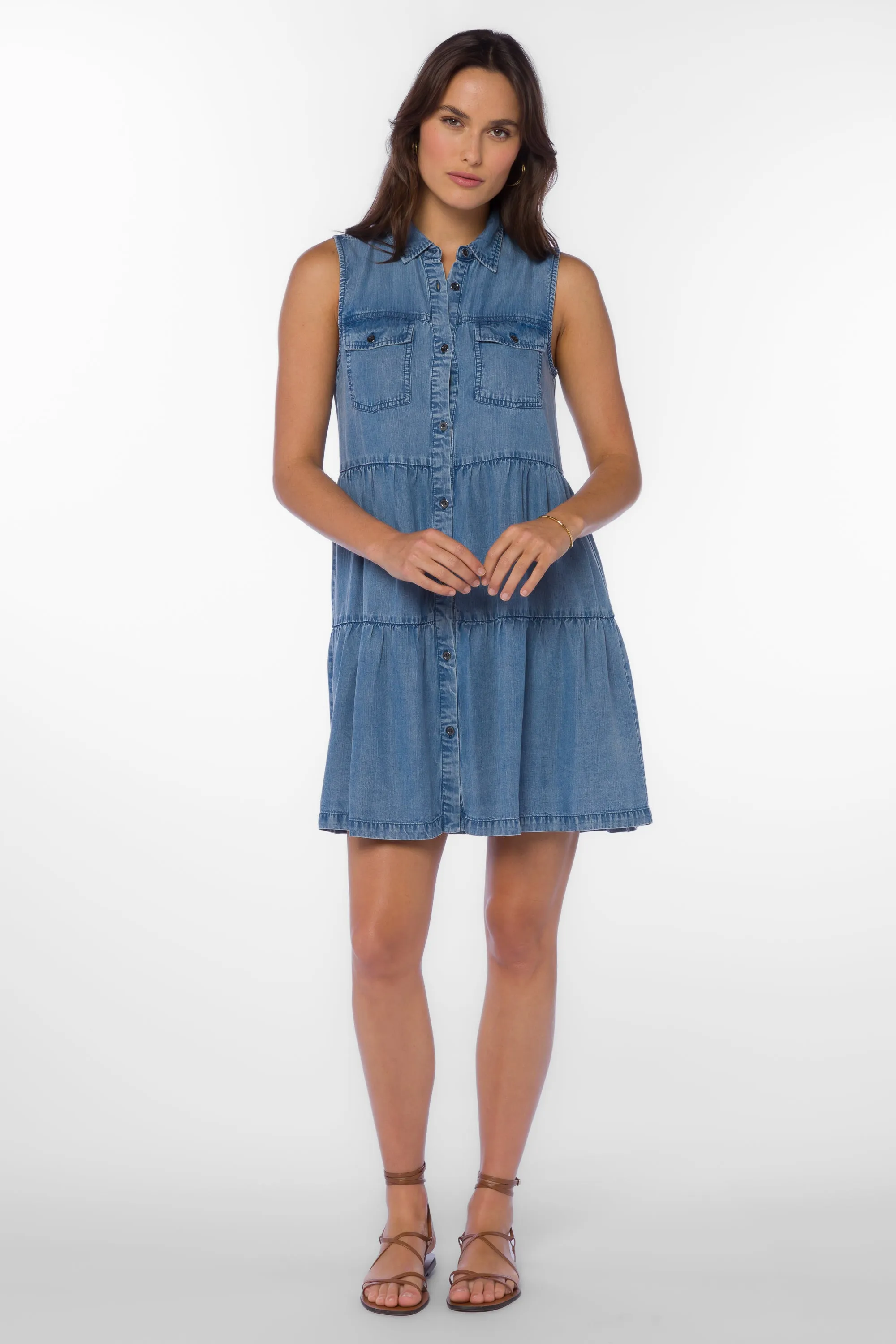 Collette Blue Chambray Dress sold by Velvet Heart