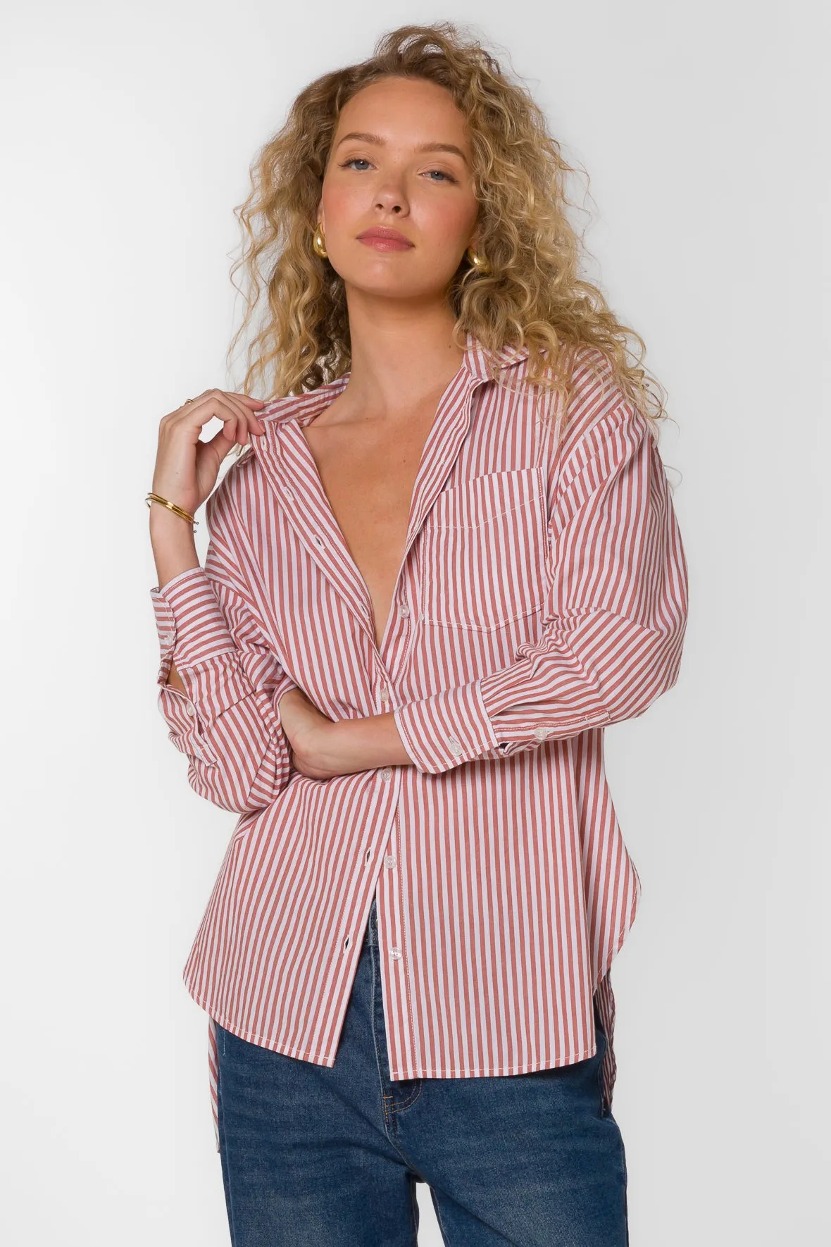 Waylor Pinecone Stripe Shirt sold by Velvet Heart