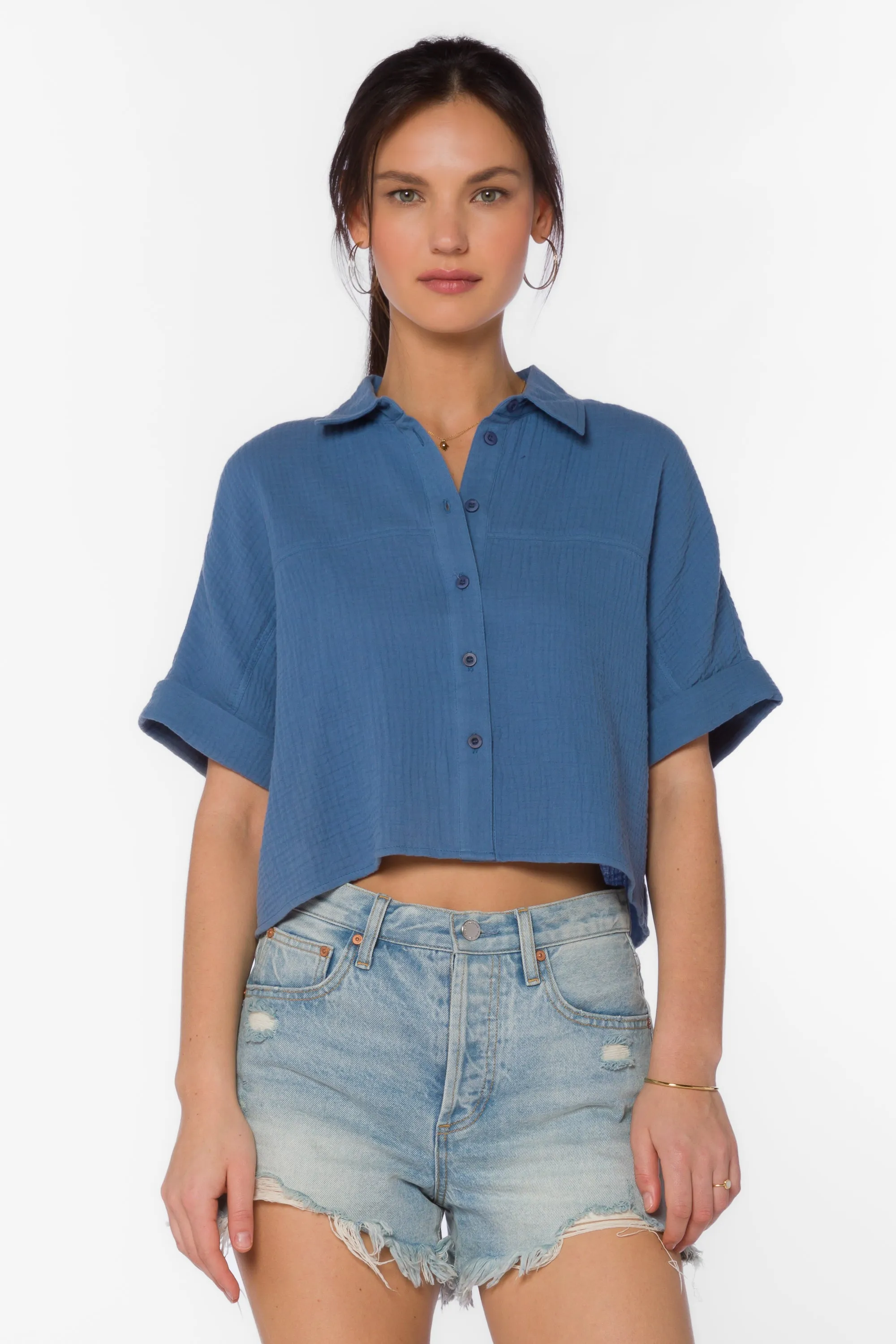 Trista Vintage Blue Shirt sold by Velvet Heart product image thumbnail 3