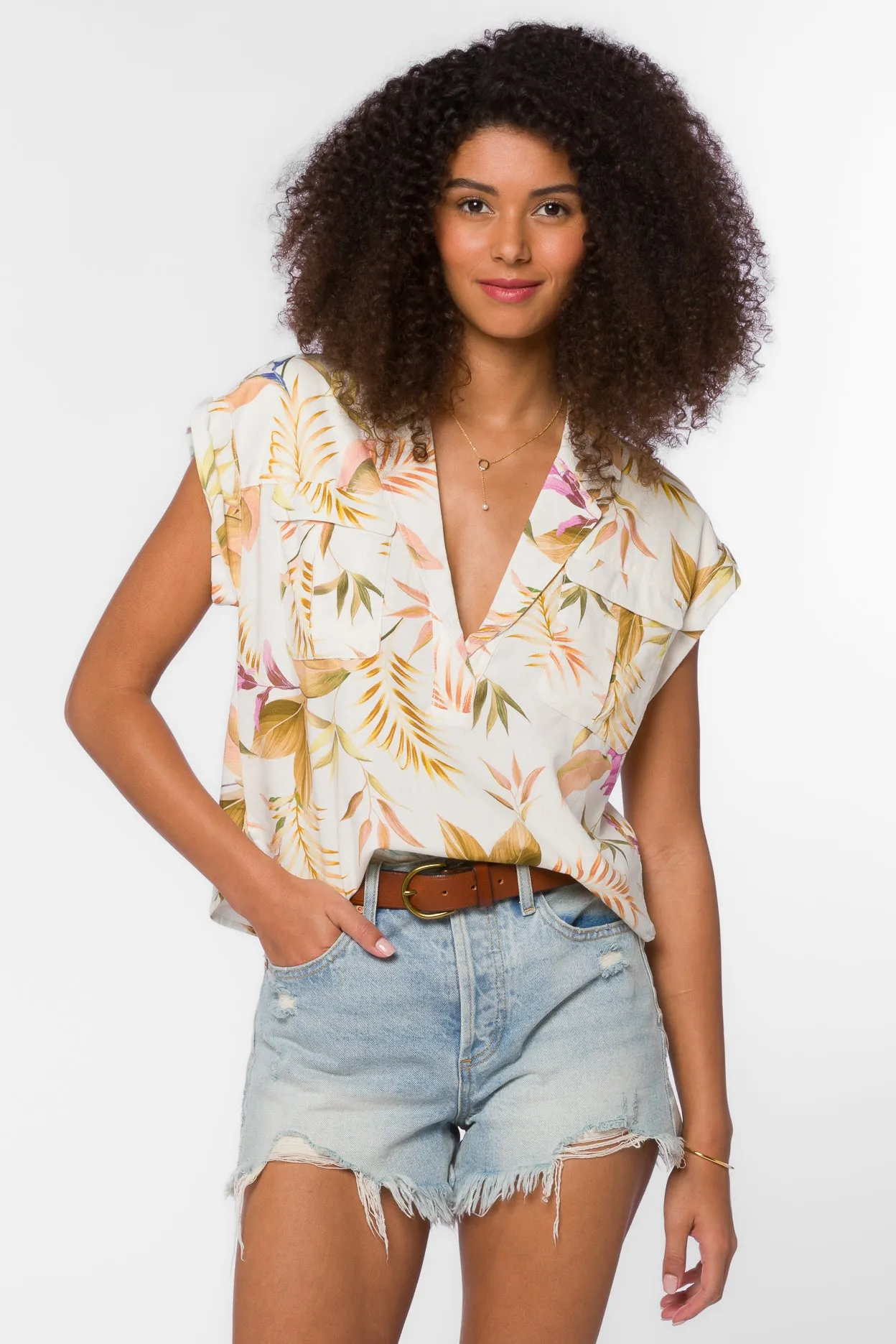 Gavin Vintage Tropical Top sold by Velvet Heart