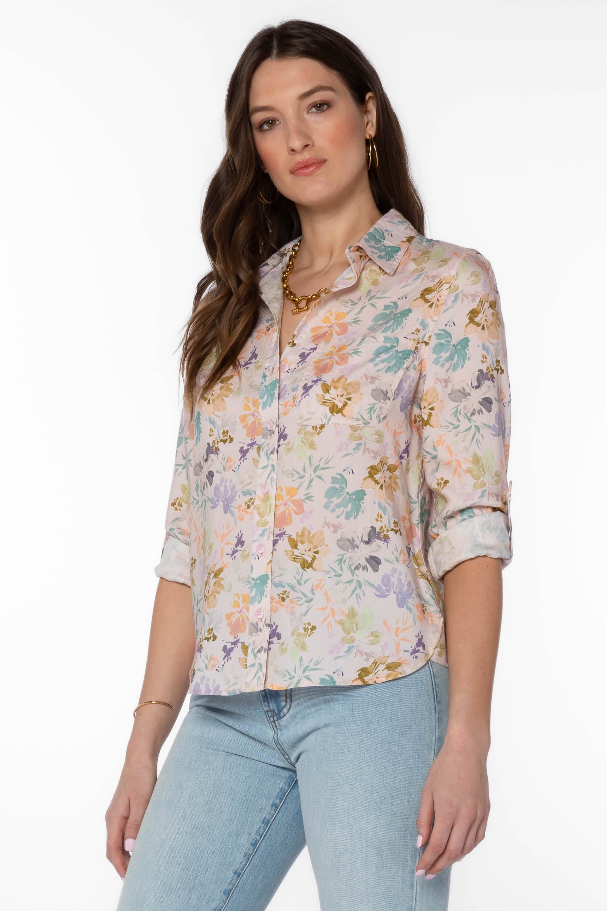 Elisa Pink Floral Shirt sold by Velvet Heart product image thumbnail 3