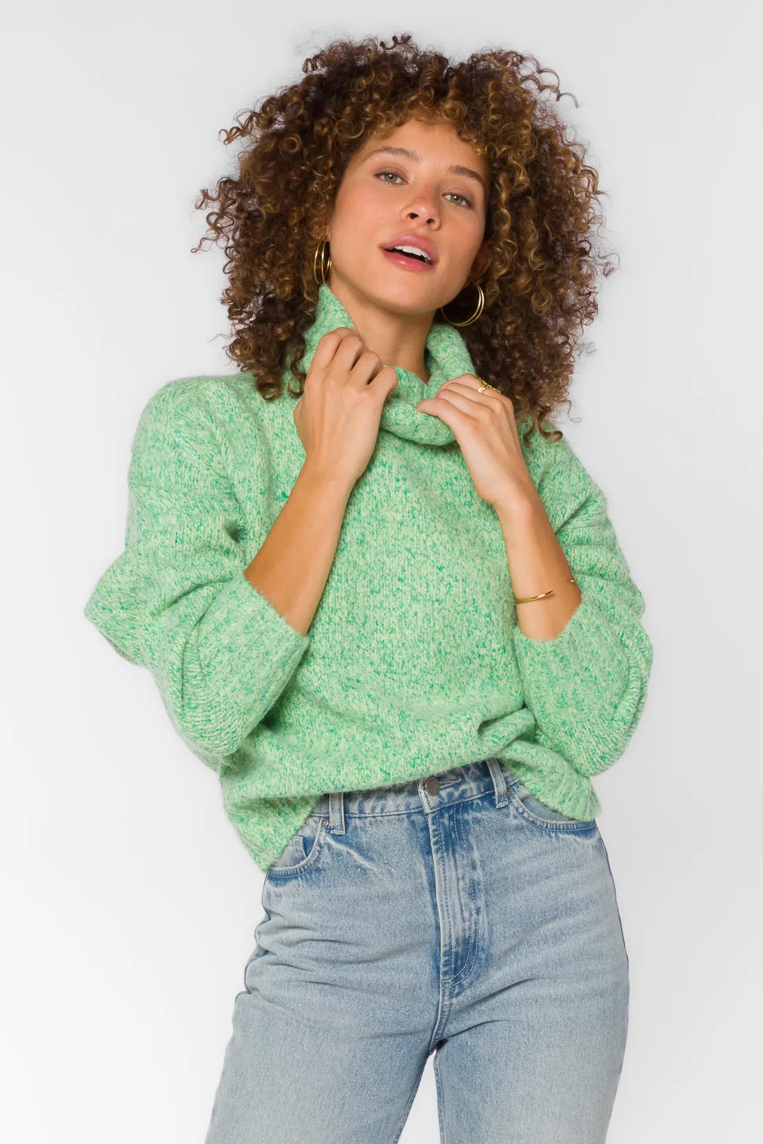 Tillie Marled Green Sweater sold by Velvet Heart