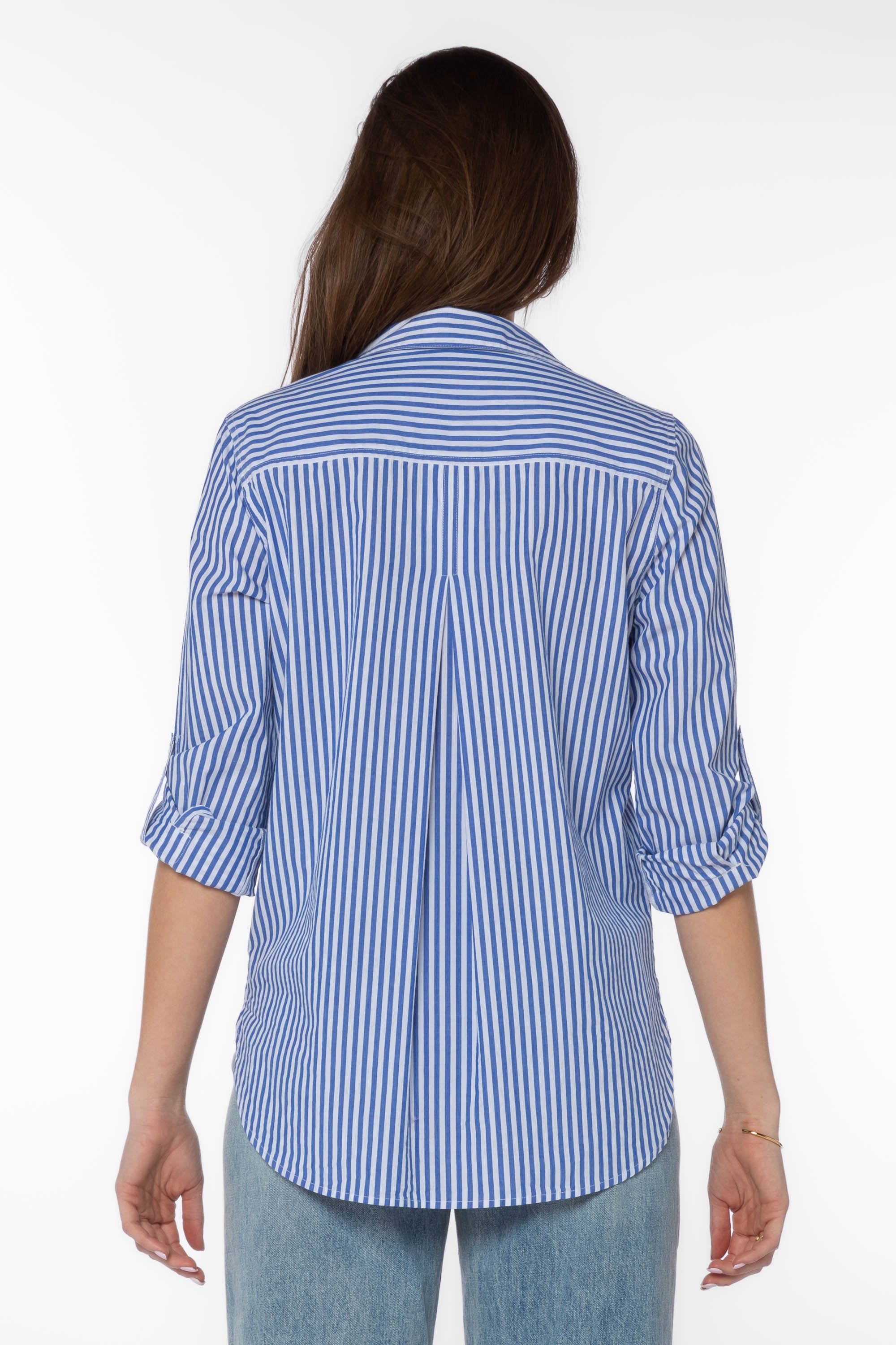 Elisa Blue White Stripe Shirt sold by Velvet Heart product image thumbnail 5
