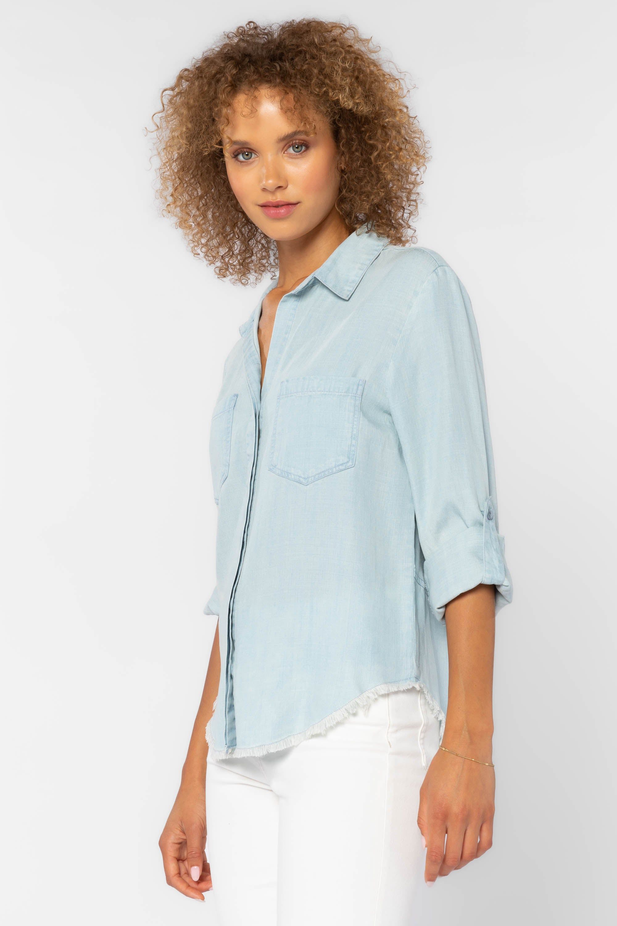 Riley Frayed Light Blue Shirt sold by Velvet Heart product image thumbnail 3