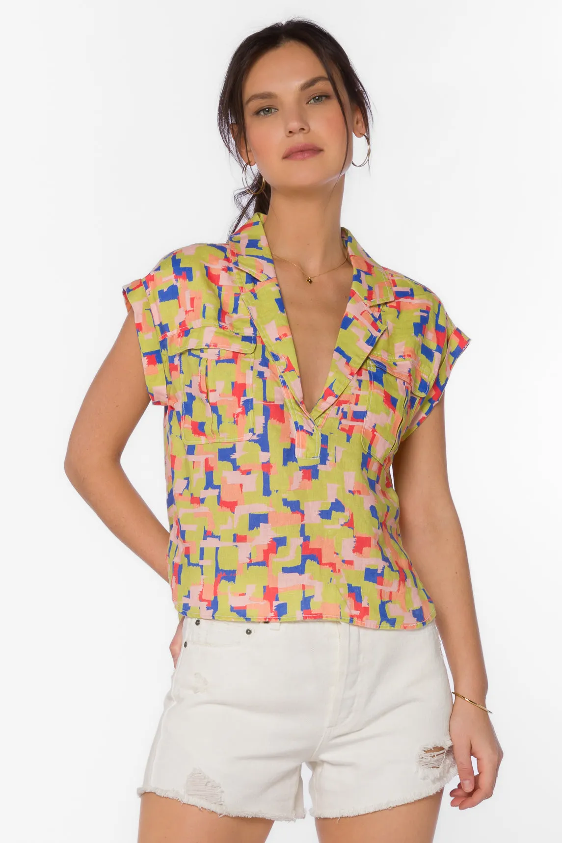 Gavin Multi Color Top sold by Velvet Heart