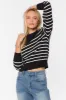 Janette Black White Stripe Sweater sold by Velvet Heart
