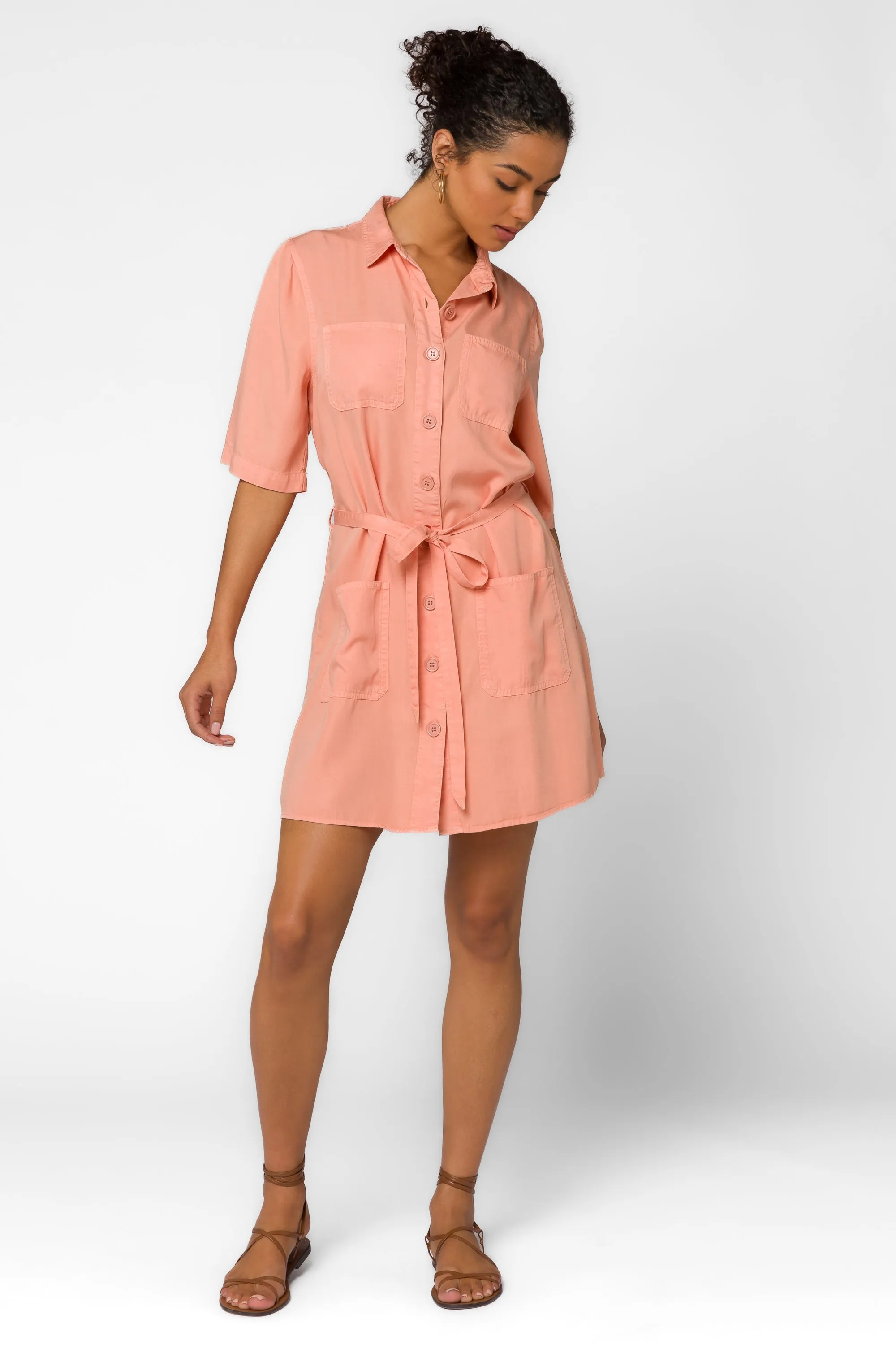 Olympia Coral Dress sold by Velvet Heart