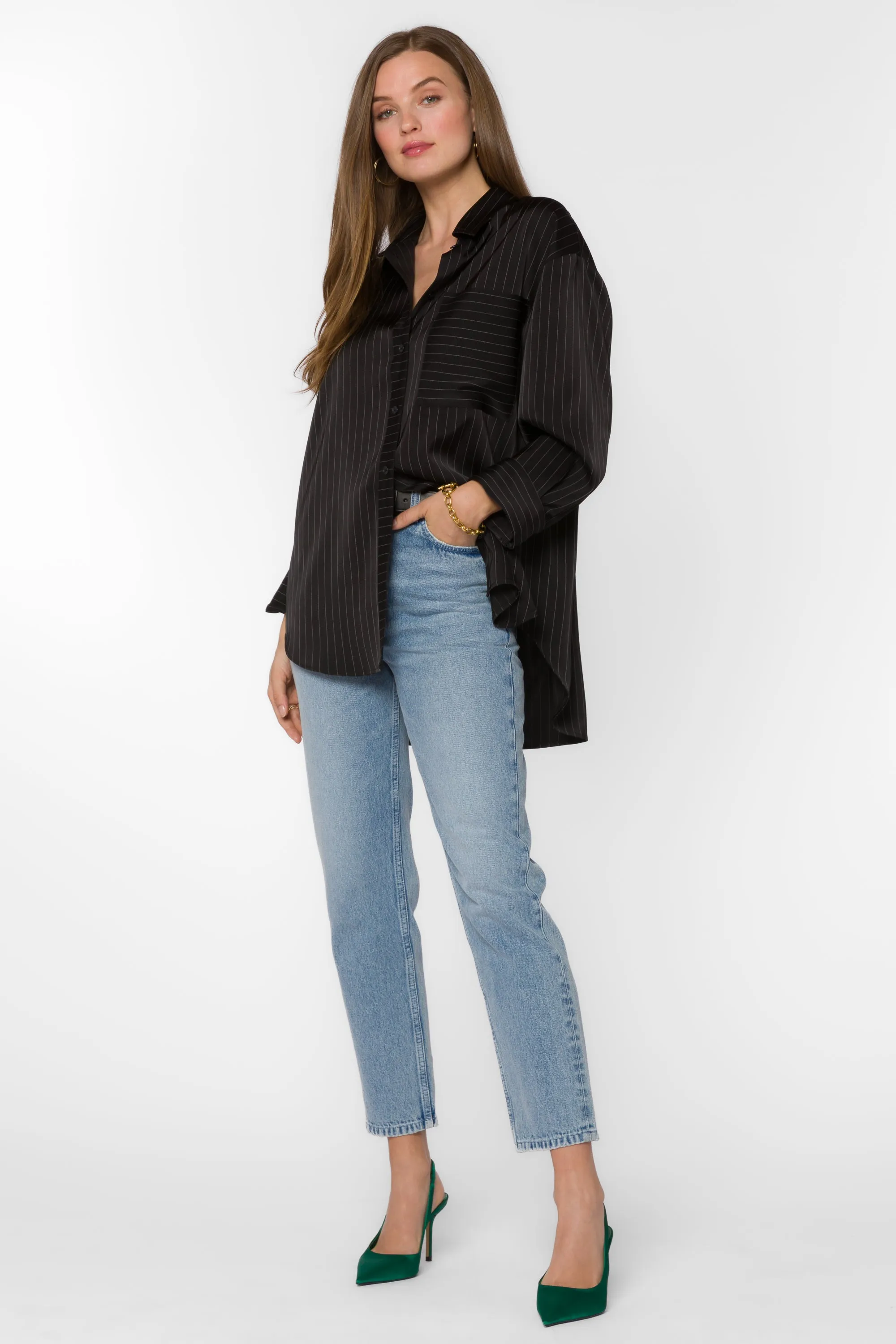 Sutton Black Stripe Shirt sold by Velvet Heart product image thumbnail 3