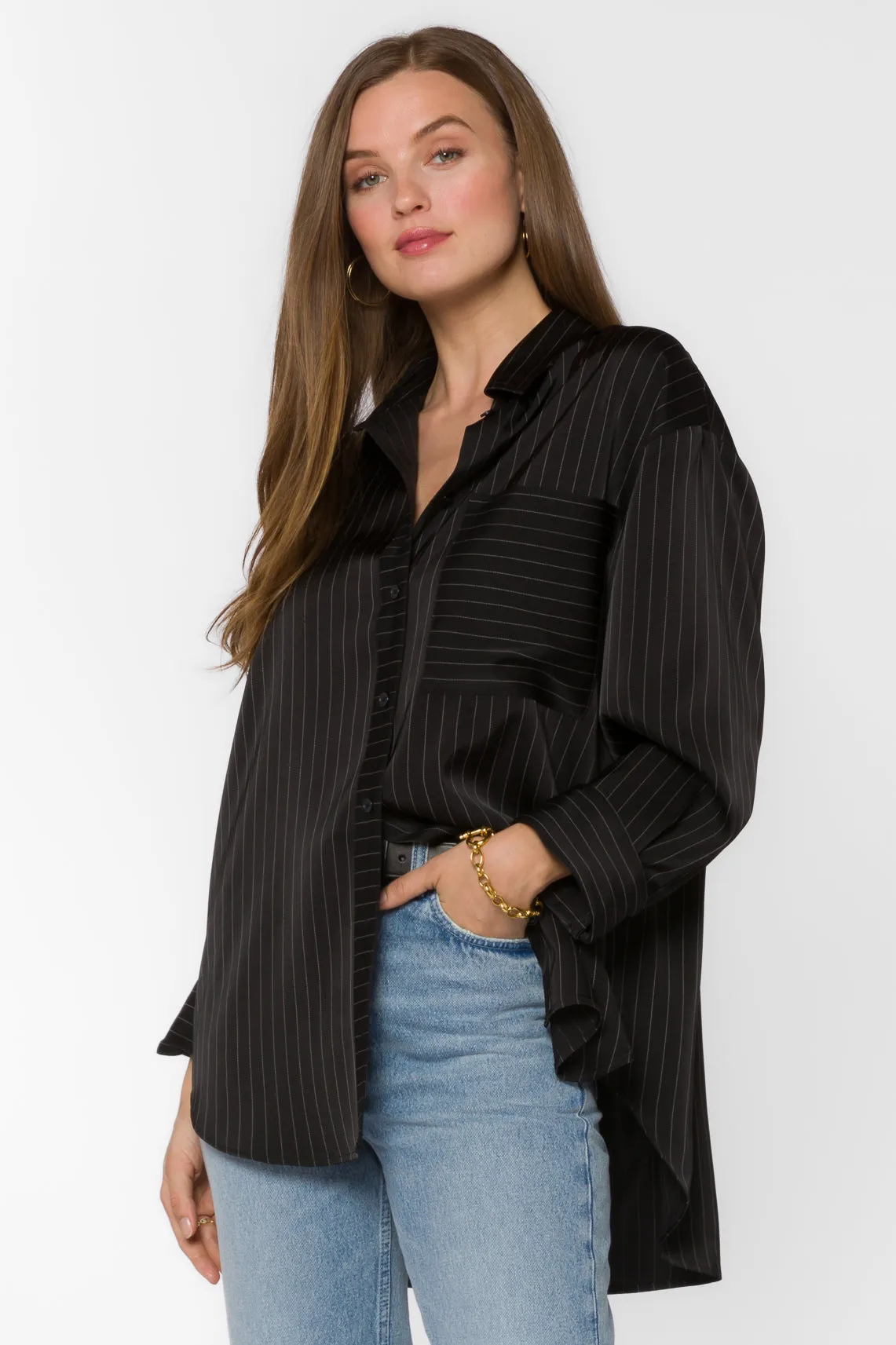 Sutton Black Stripe Shirt sold by Velvet Heart