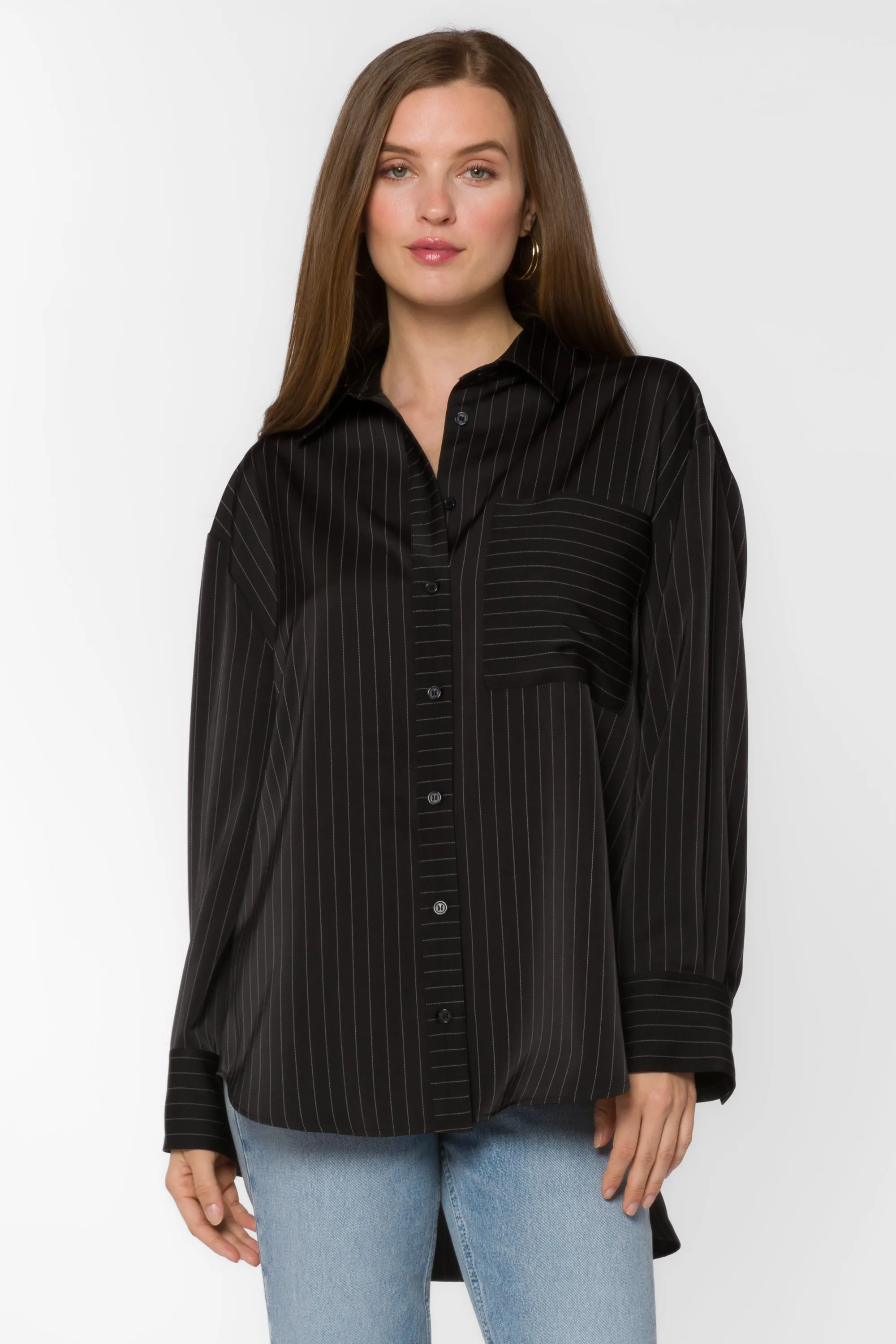 Sutton Black Stripe Shirt sold by Velvet Heart product image thumbnail 5