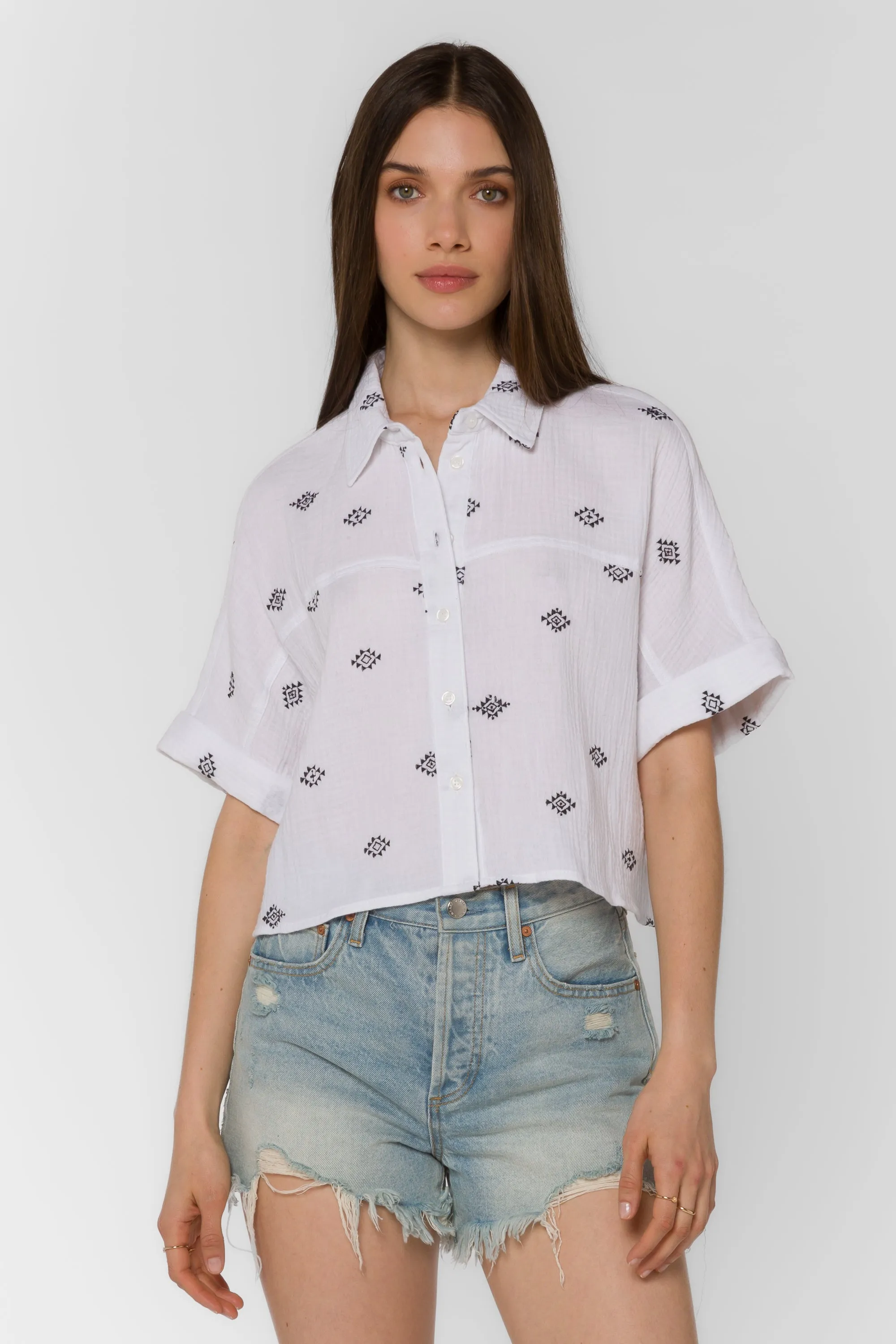 Trista Optic White Embroidery Shirt sold by Velvet Heart product image thumbnail 3